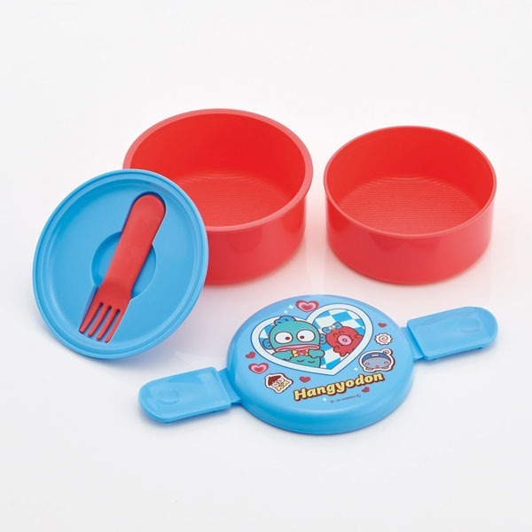 日本製 Skater Sanrio Hangyodon 水怪 圓形雙層餐盒 (500ml)