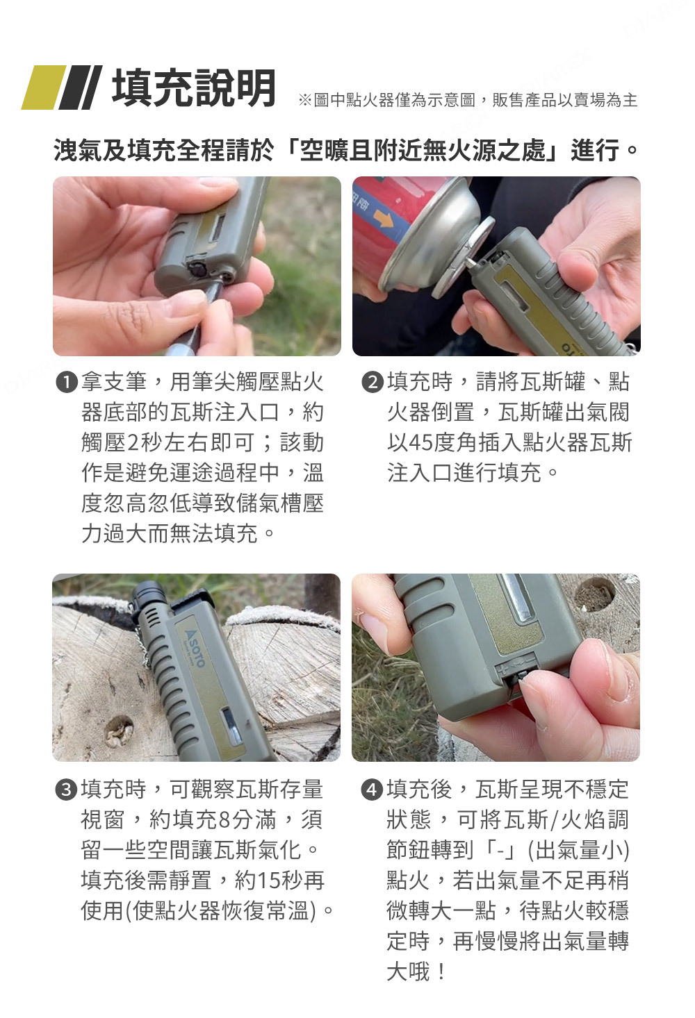 日本SOTO L型填充式掌中點火器(月球灰/土狼棕) ST-486限定系列