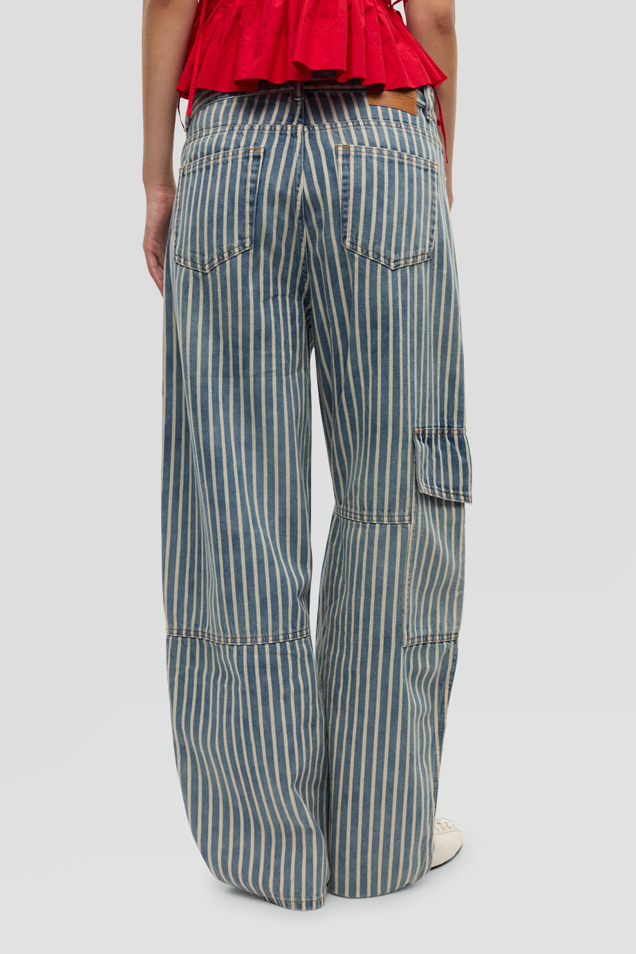 GANNI｜STRIPE 直條紋牛仔工裝寬褲