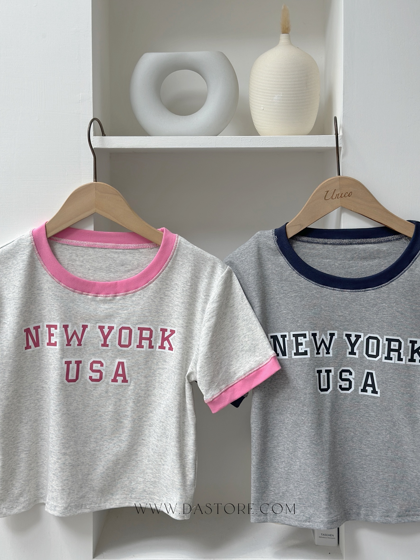 滾邊NEWYORK短版上衣/二色