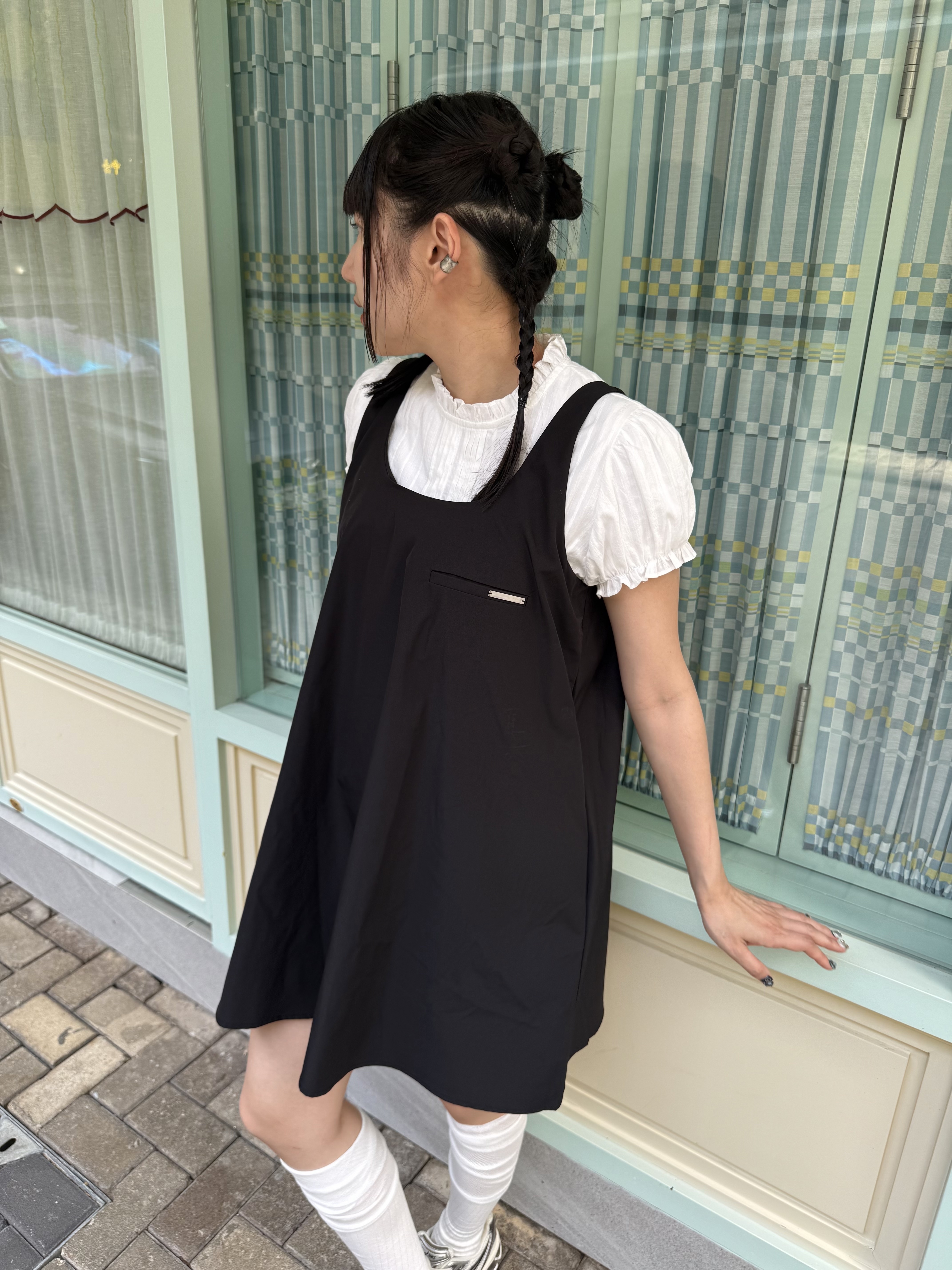 花邊領公主袖blouse