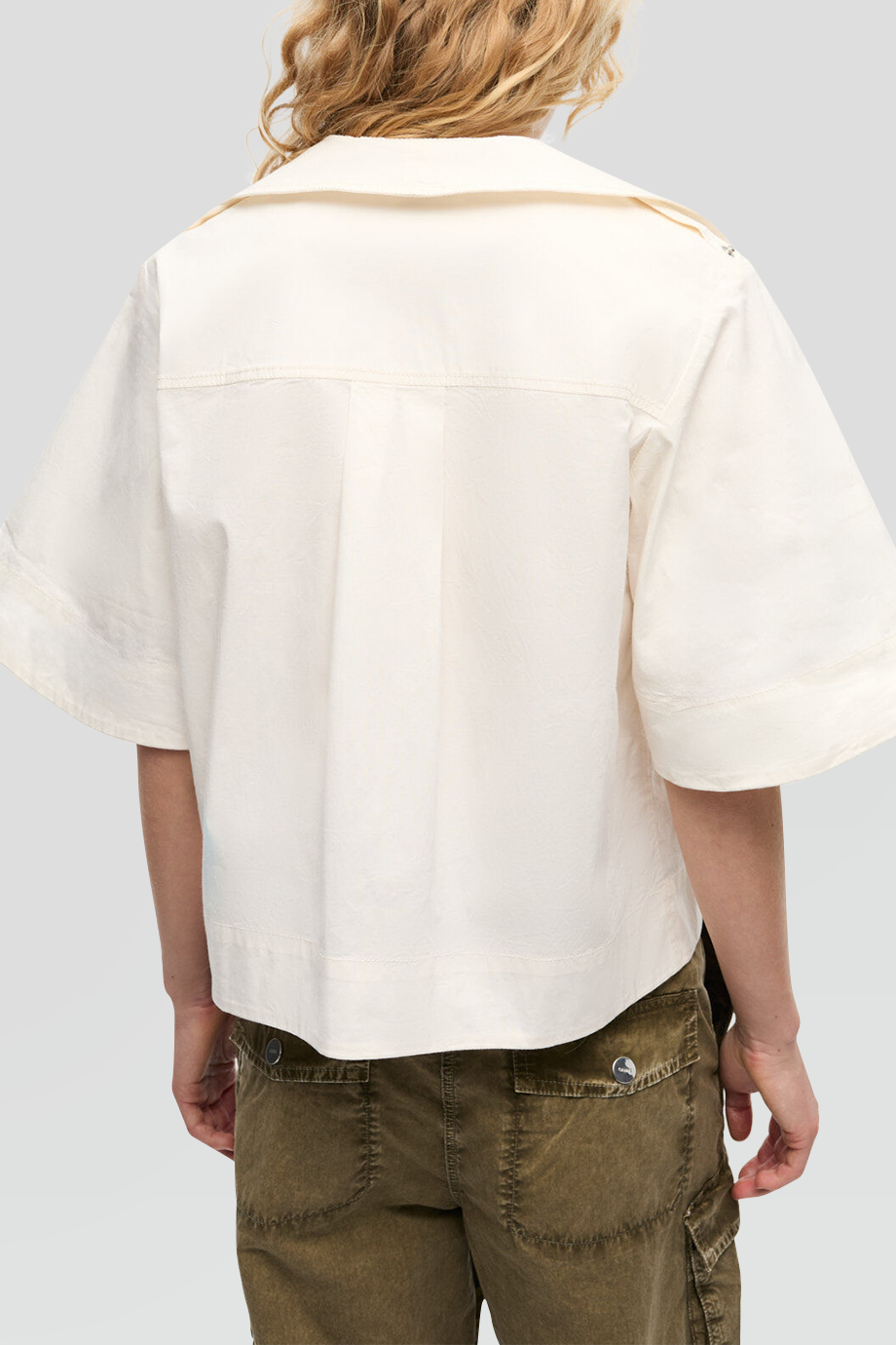 GANNI｜COWL 翻領寬袖前繫帶襯衫