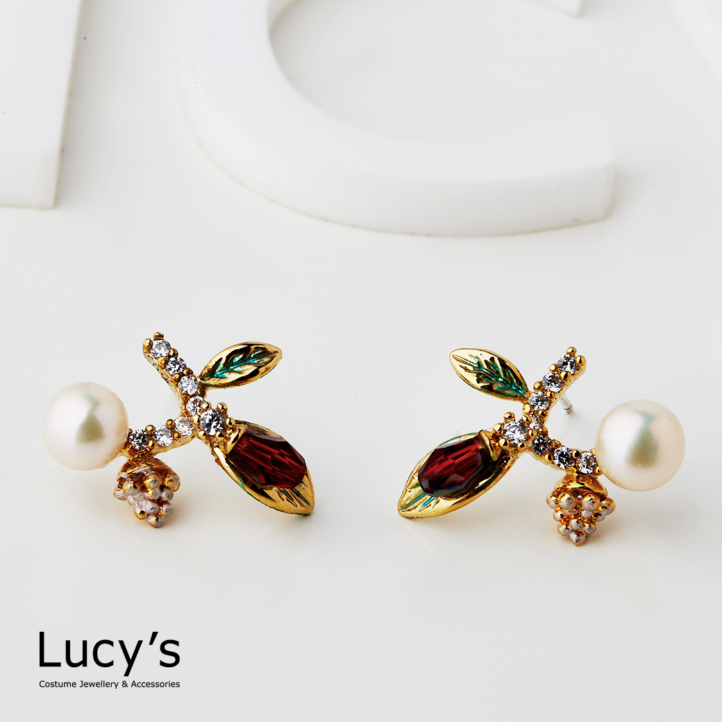 枝枒椹果 耳環 (三色) (95570/95571/95572)