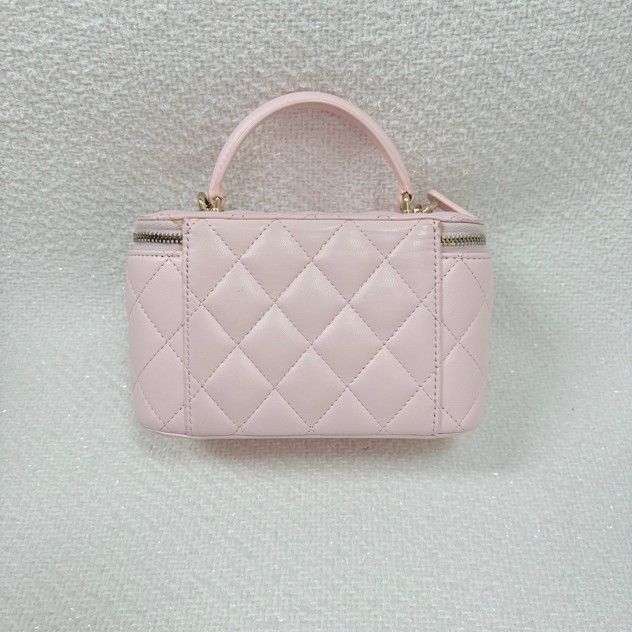 Chanel Long Box With Handle - Pink / Ghw