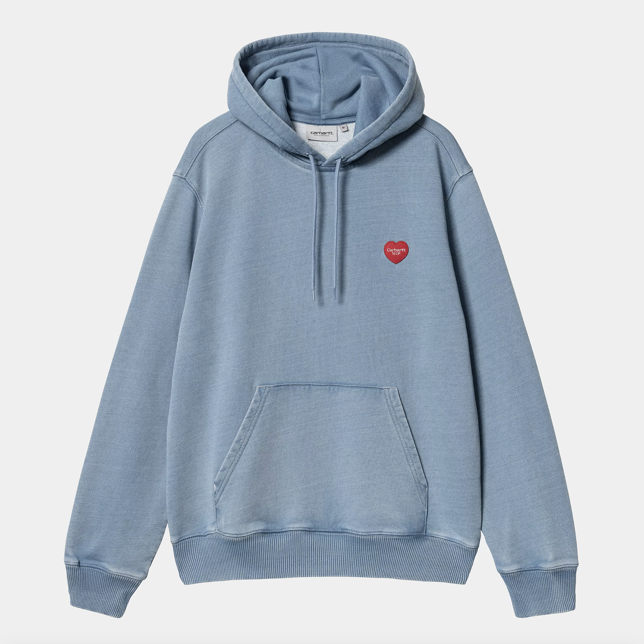 -(B2e03)-CARHARTT WIP HOODED INGO SWEATSHIRT 愛心 布貼 帽Ｔ 單寧藍/米白-I034498