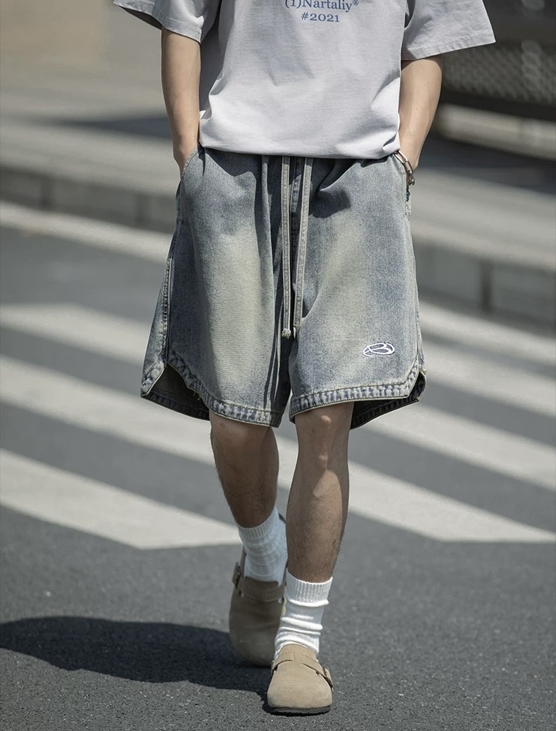 Doupicks 側開衩水洗牛仔短褲 日系選品