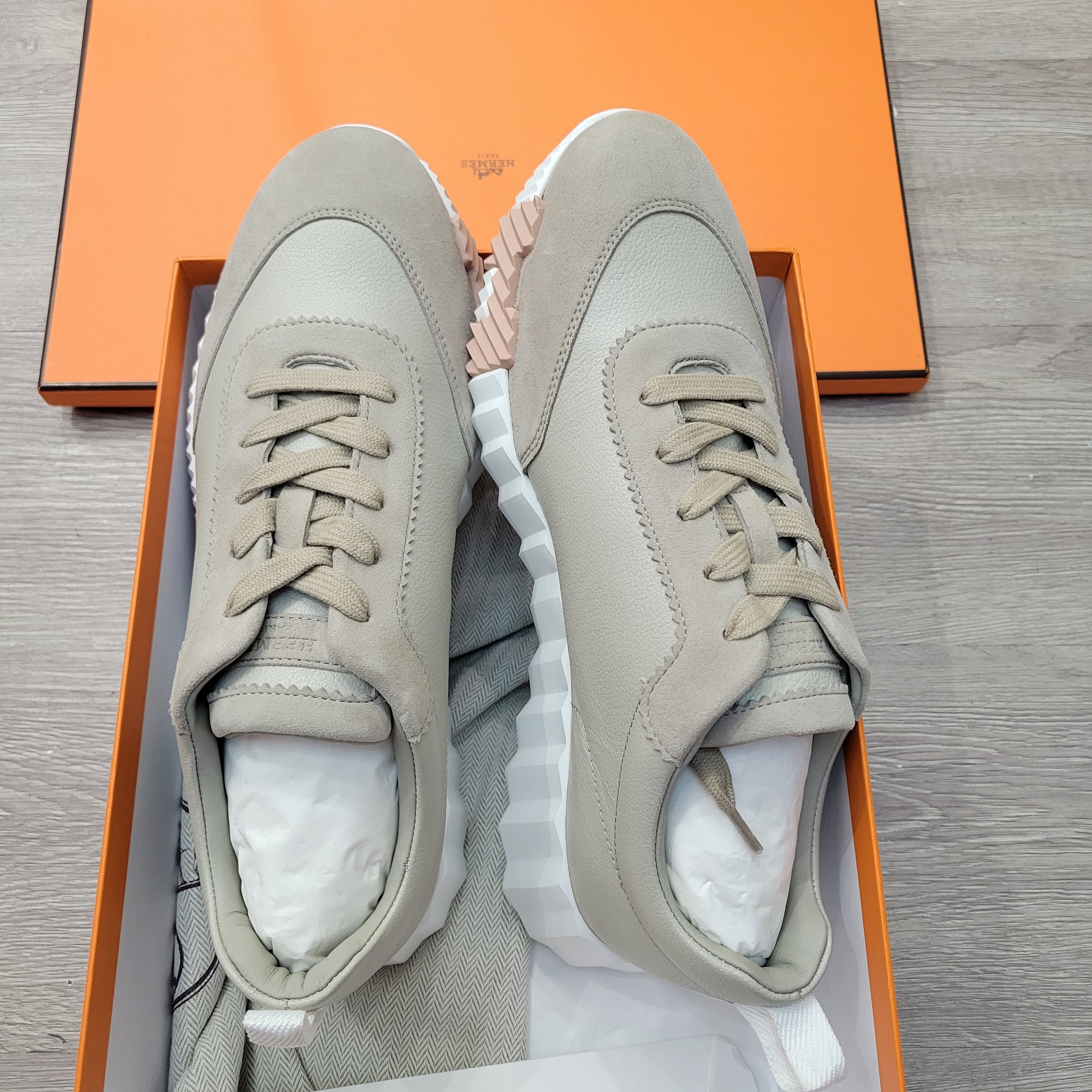 HERMES BOUNCING SNEAKER BEIGE (VERT/ROSE) 波鞋