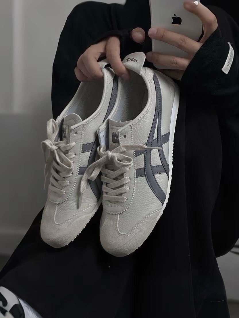 ONITSUKA TIGER 鬼塚虎 MEXICO 66 皮革 復古 休閒鞋 燕麥灰 男女同款