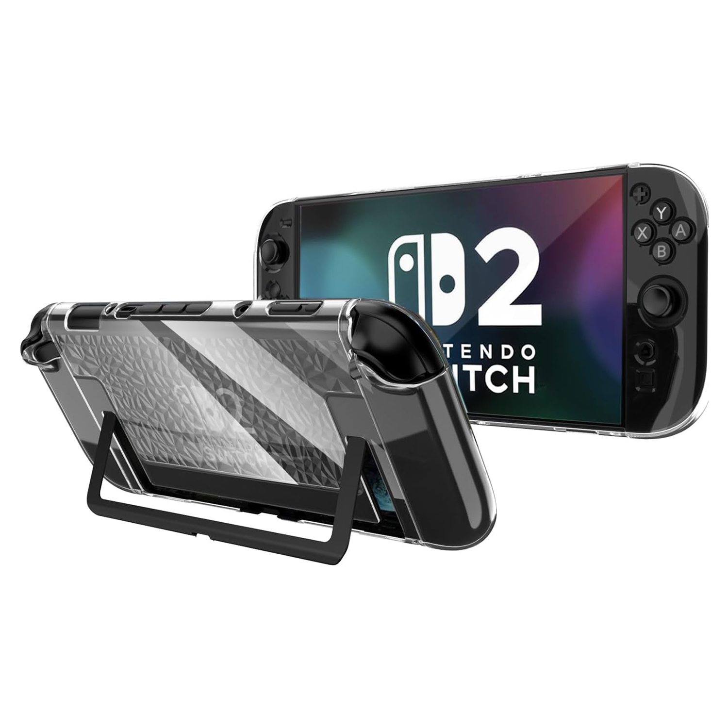 XPRO - Crystal Clear - Nintendo Switch 2 Case 貼身防撞透明遊戲主機保護殼【兼容底座】