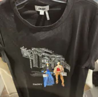 [S] DKNY BLACK WOME'S MET CONVERSATIONAL SHORT SLEEVE T-SHIRT, P51HUWNA-BLK [FINAL SALE] (SD1318)