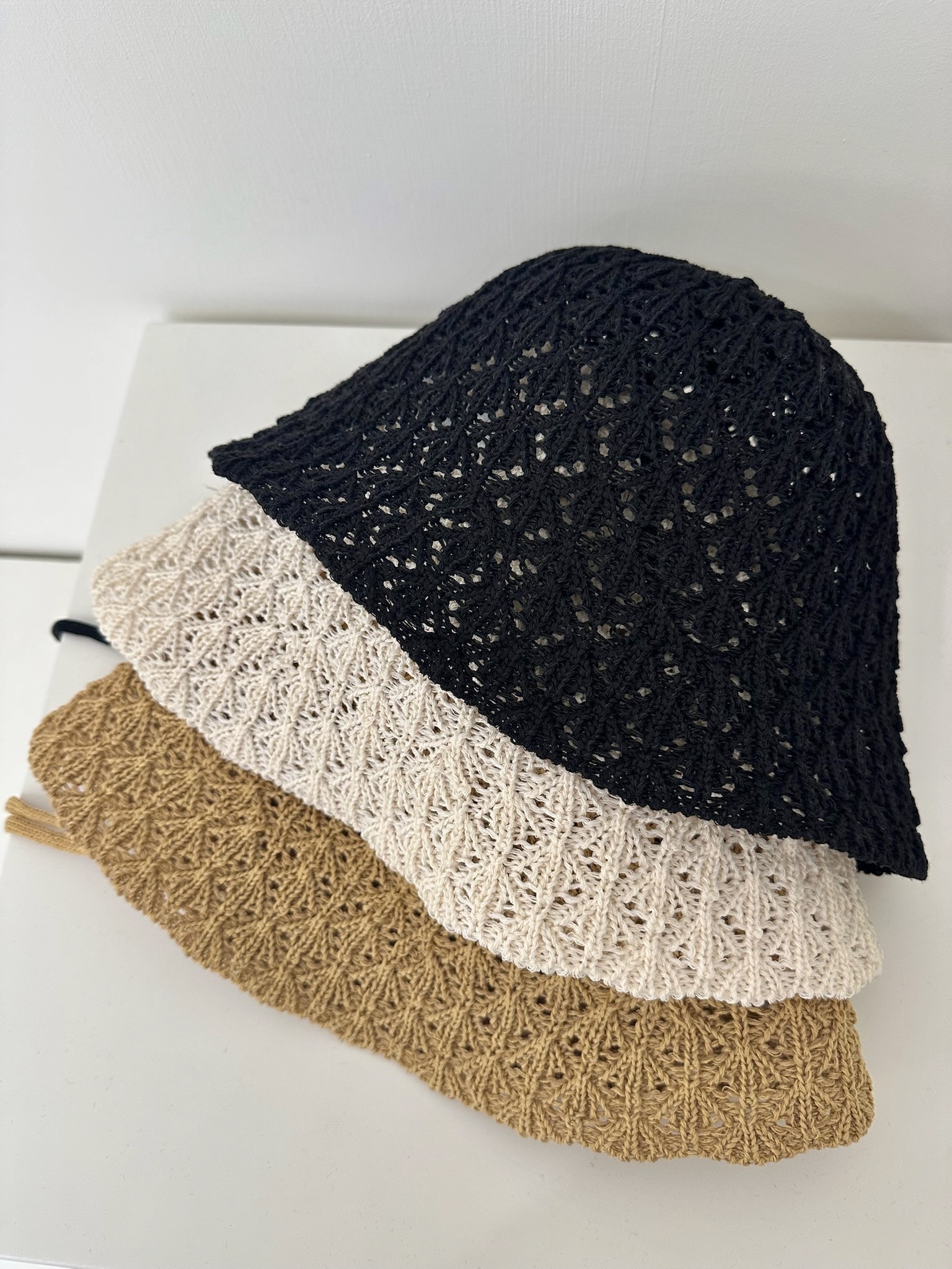 甜甜少女簍空綁帶漁夫帽