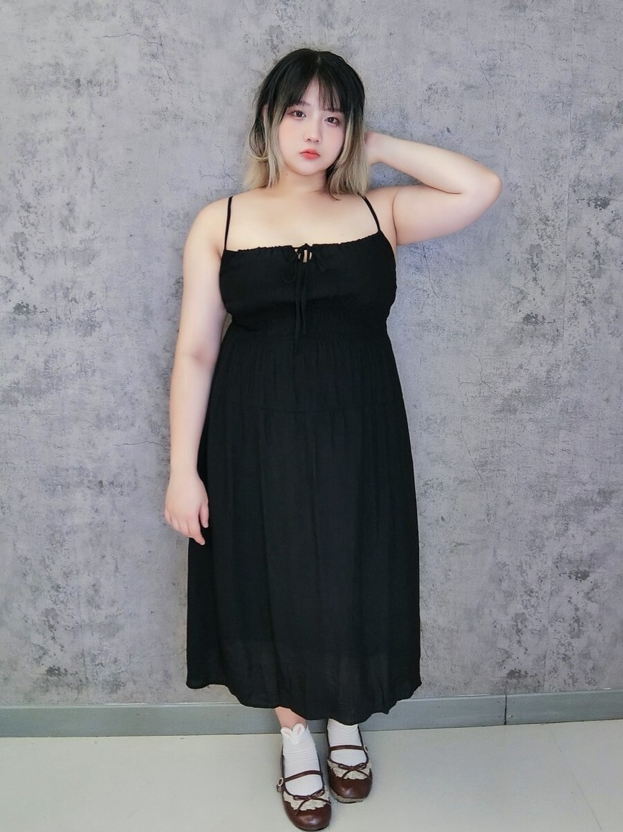 抓皺超顯瘦加大收腰長洋