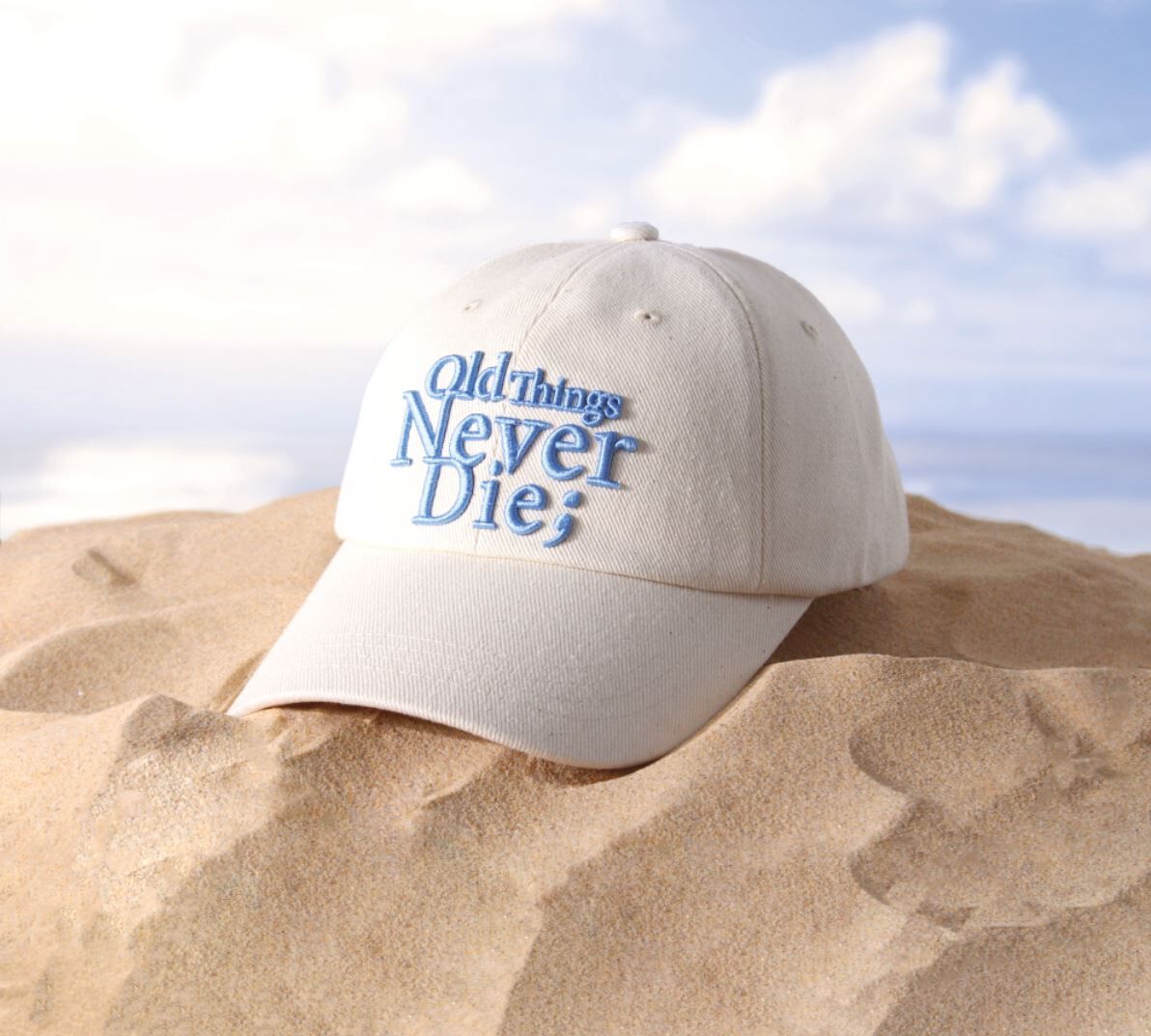 【預購】ONGO 純棉棒球帽 FLOWER 系列-天空藍