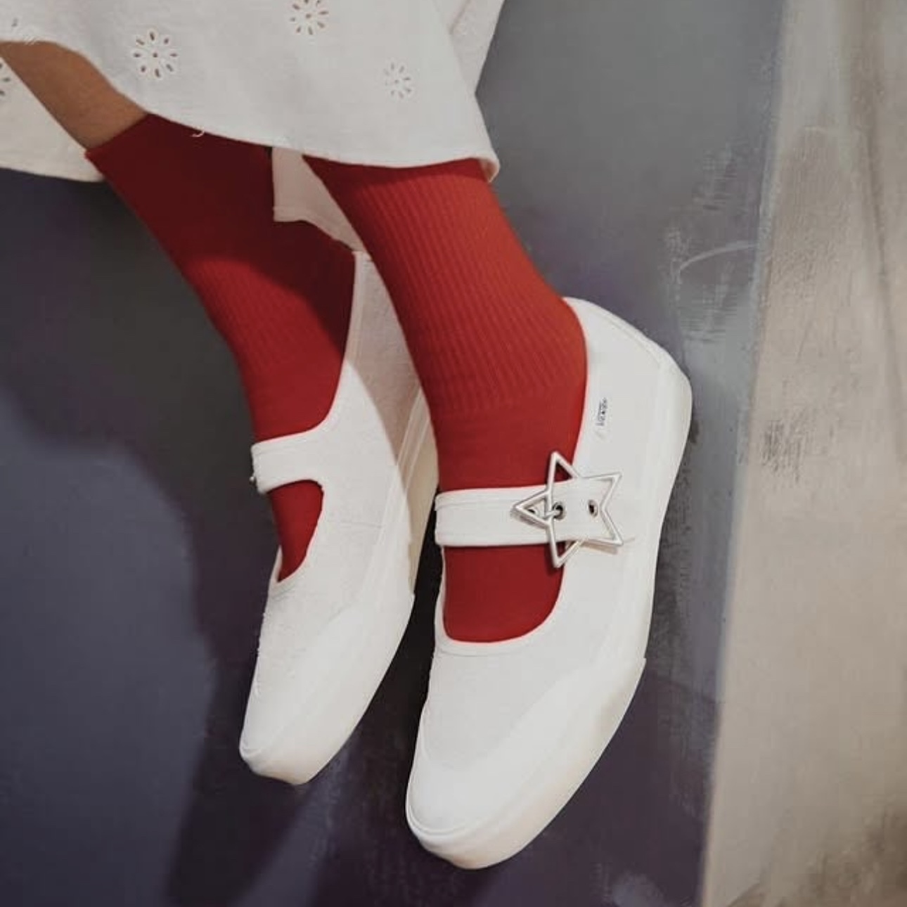 VANS MARY JANE STARZ 米白 星星扣環 麂皮 拼接 瑪莉珍 休閒鞋 VN000CRRCCZ