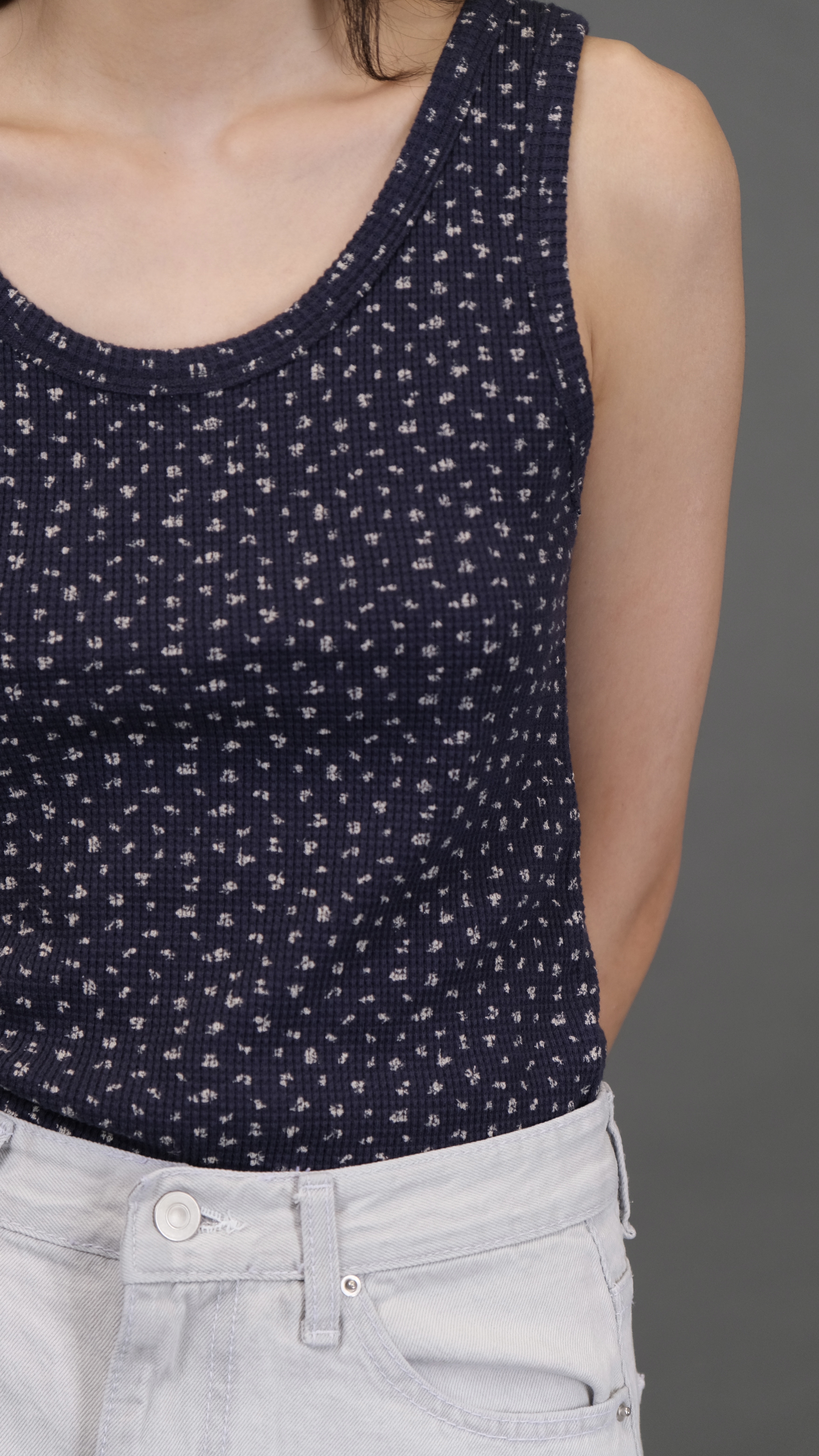 碎花窩夫格背心