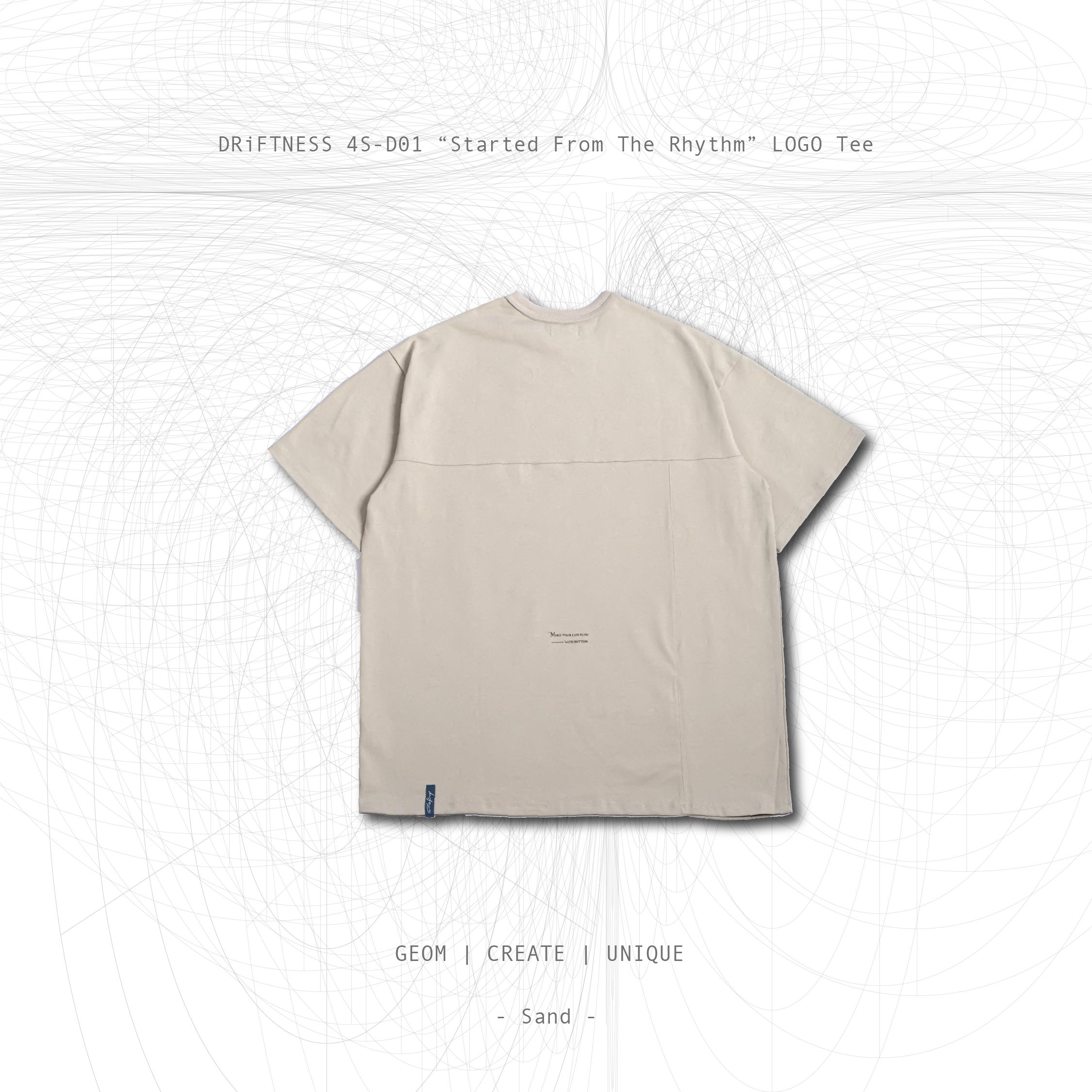 DRiFTNESS｜4S-D01 “Started From The Rhythm” LogoT短T - Sand