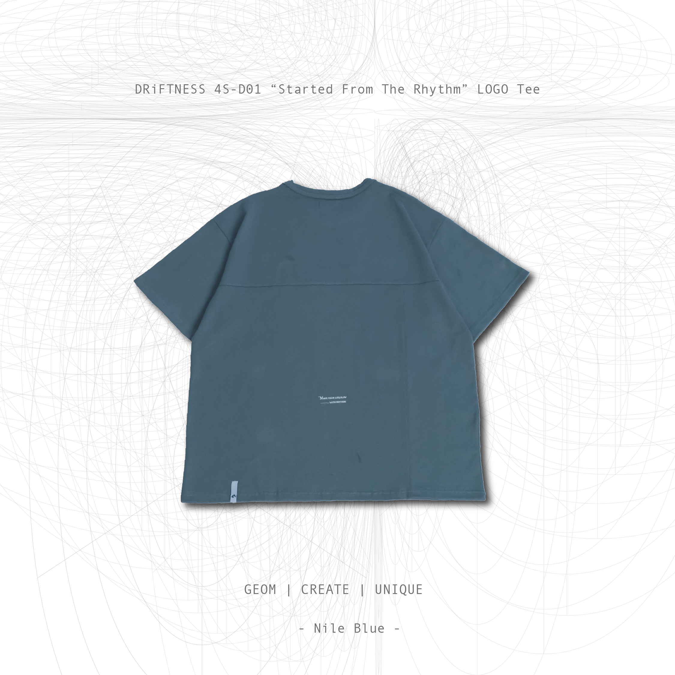 DRiFTNESS｜4S-D01 “Started From The Rhythm” LogoT短T - Nile Blue