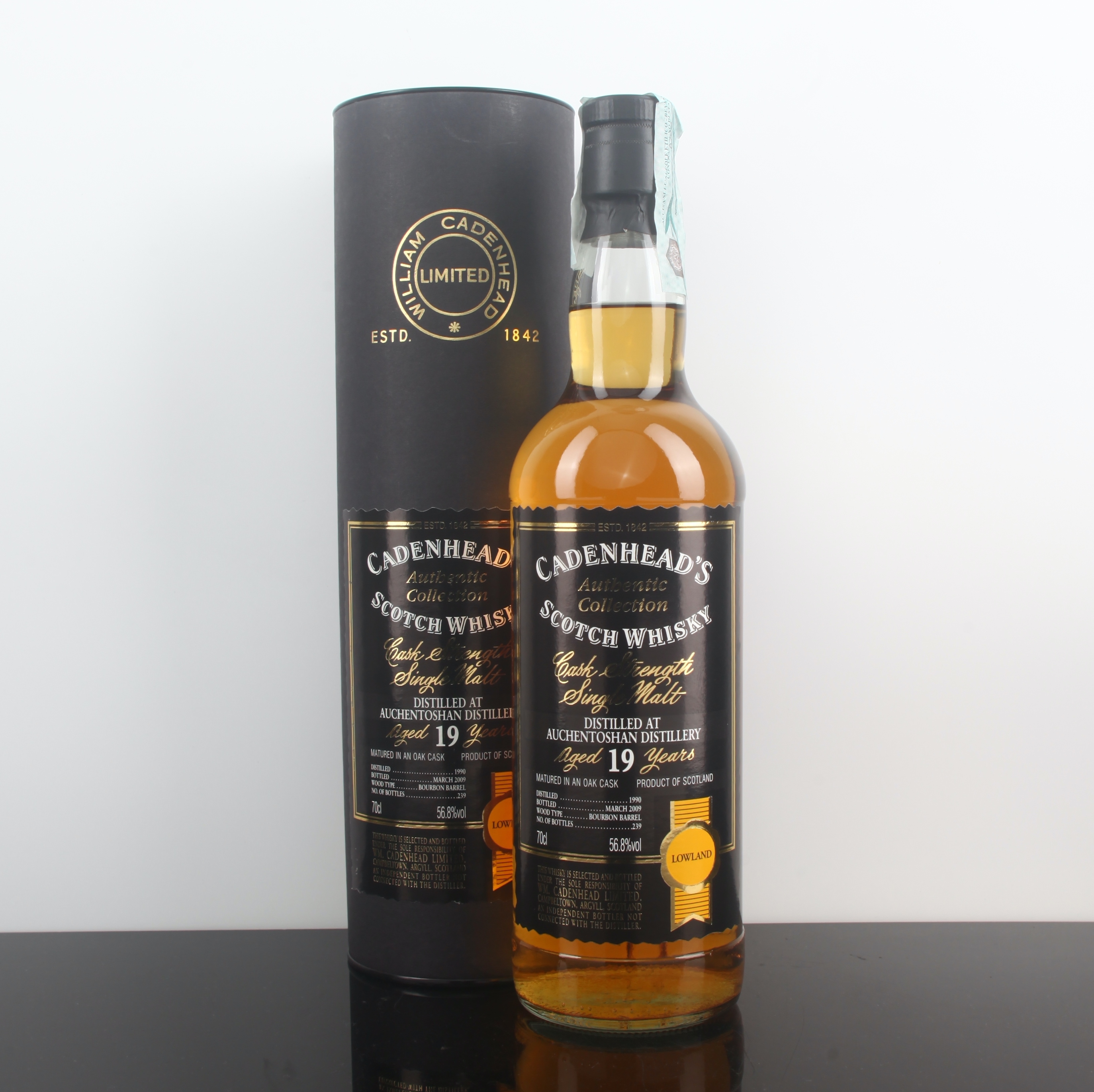 Auchentoshan 1990/2009 19YO Bourbon Barrel 56.8% Cadenhead's