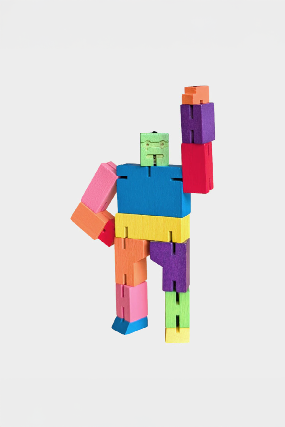 Areaware｜Cubebot 酷比人【經典中型】山毛櫸積木變形機器人公仔 - 酷炫彩