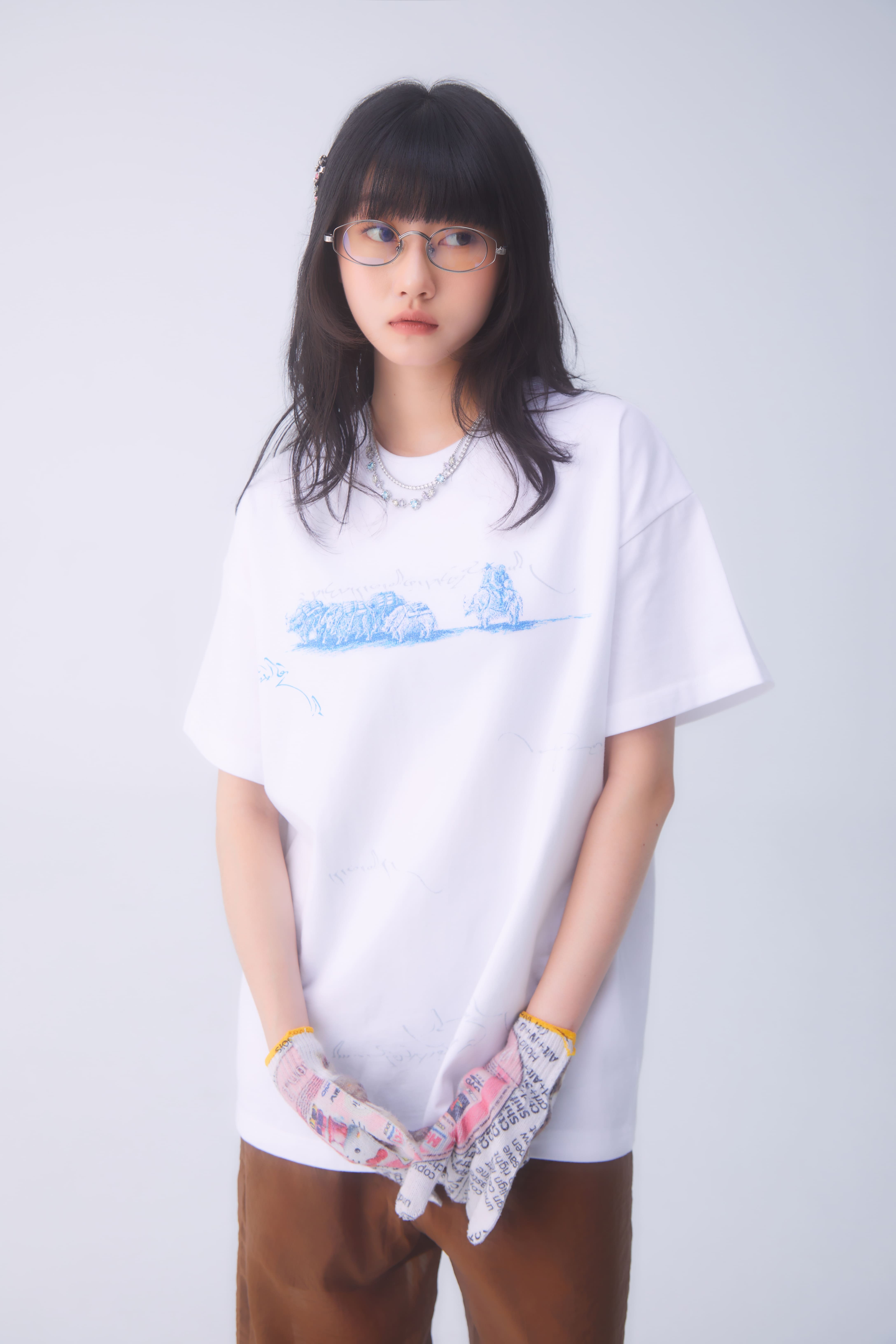 pip｜"Wandering Mandala" PRINTED T-SHIRT (White)