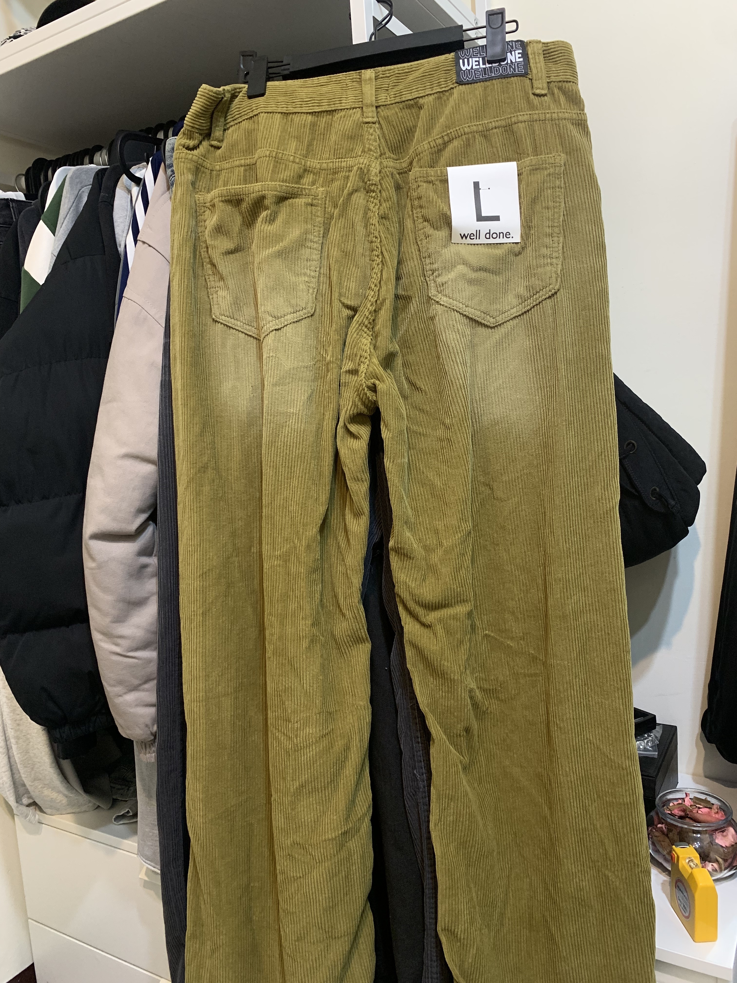 燈芯絨 復古 水洗 仿牛仔 長褲