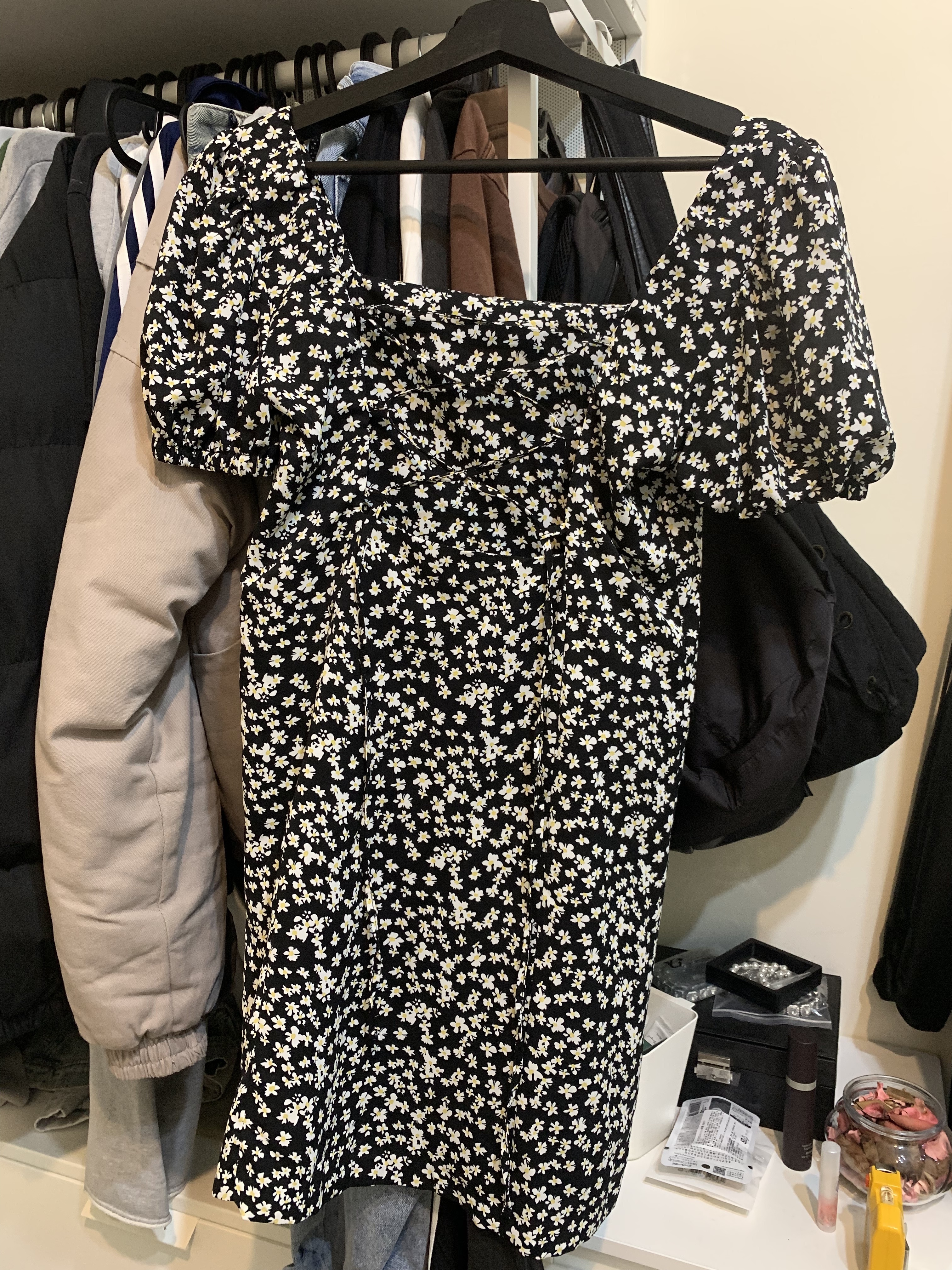 小碎花 後綁帶 洋裝