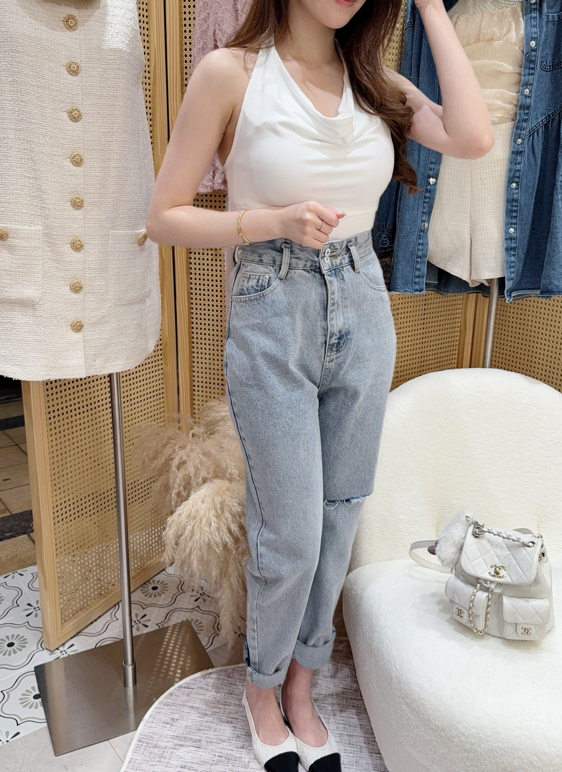 親膚Halter-neck Draped Bra-top