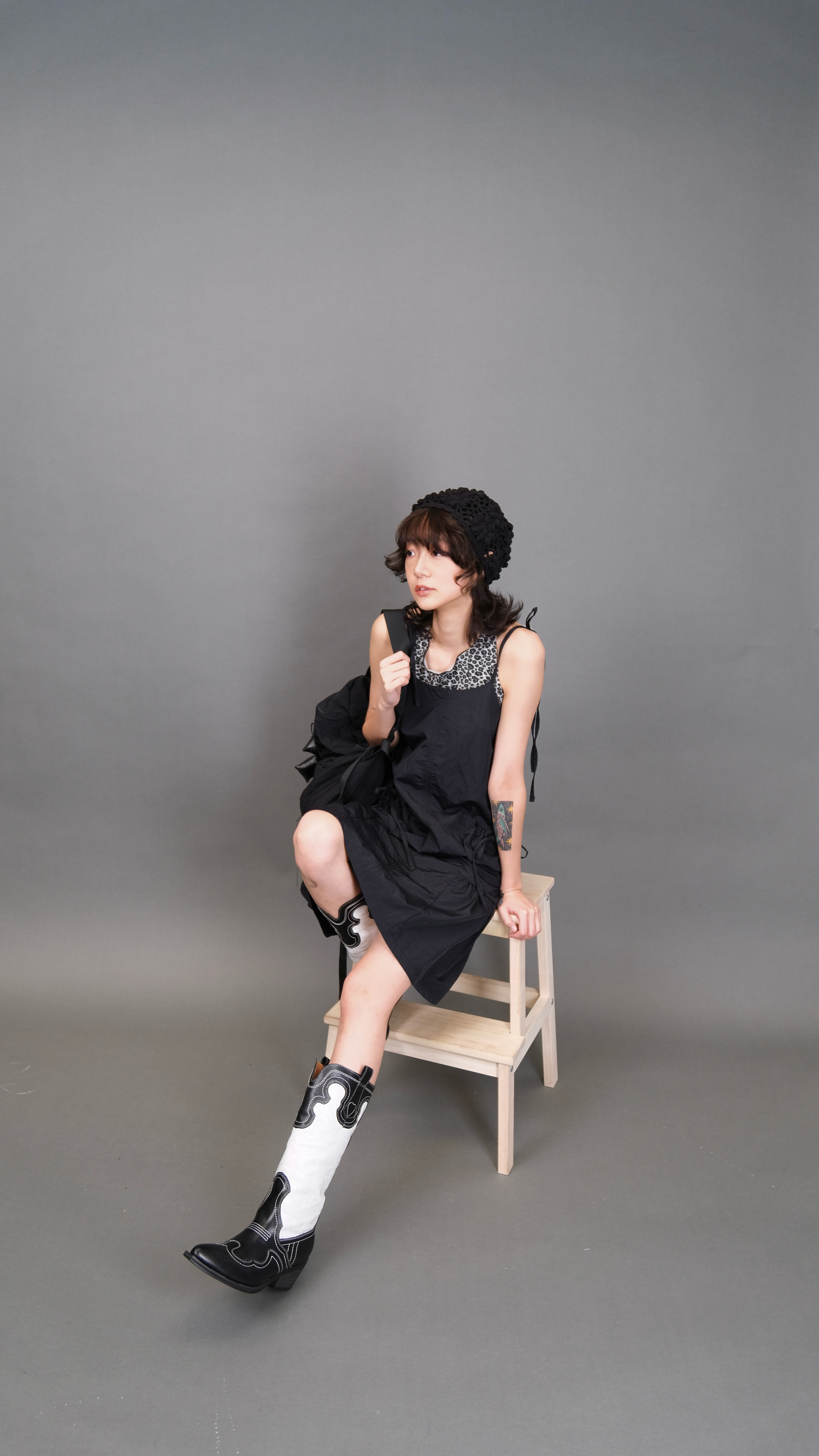 [3色入] 通爽工裝綁帶魚尾中ops(black)