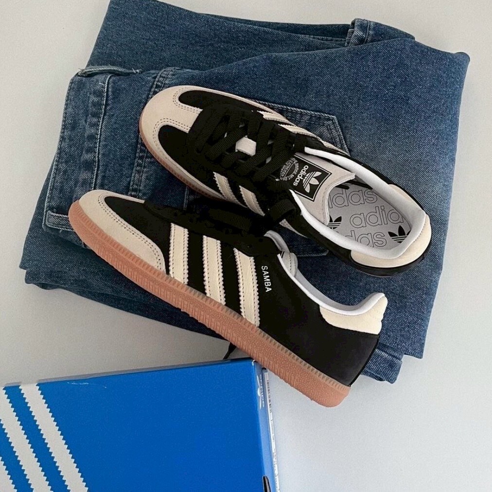 Adidas Samba OG W 芝麻奶油 黑白 復古 焦糖底 德訓鞋