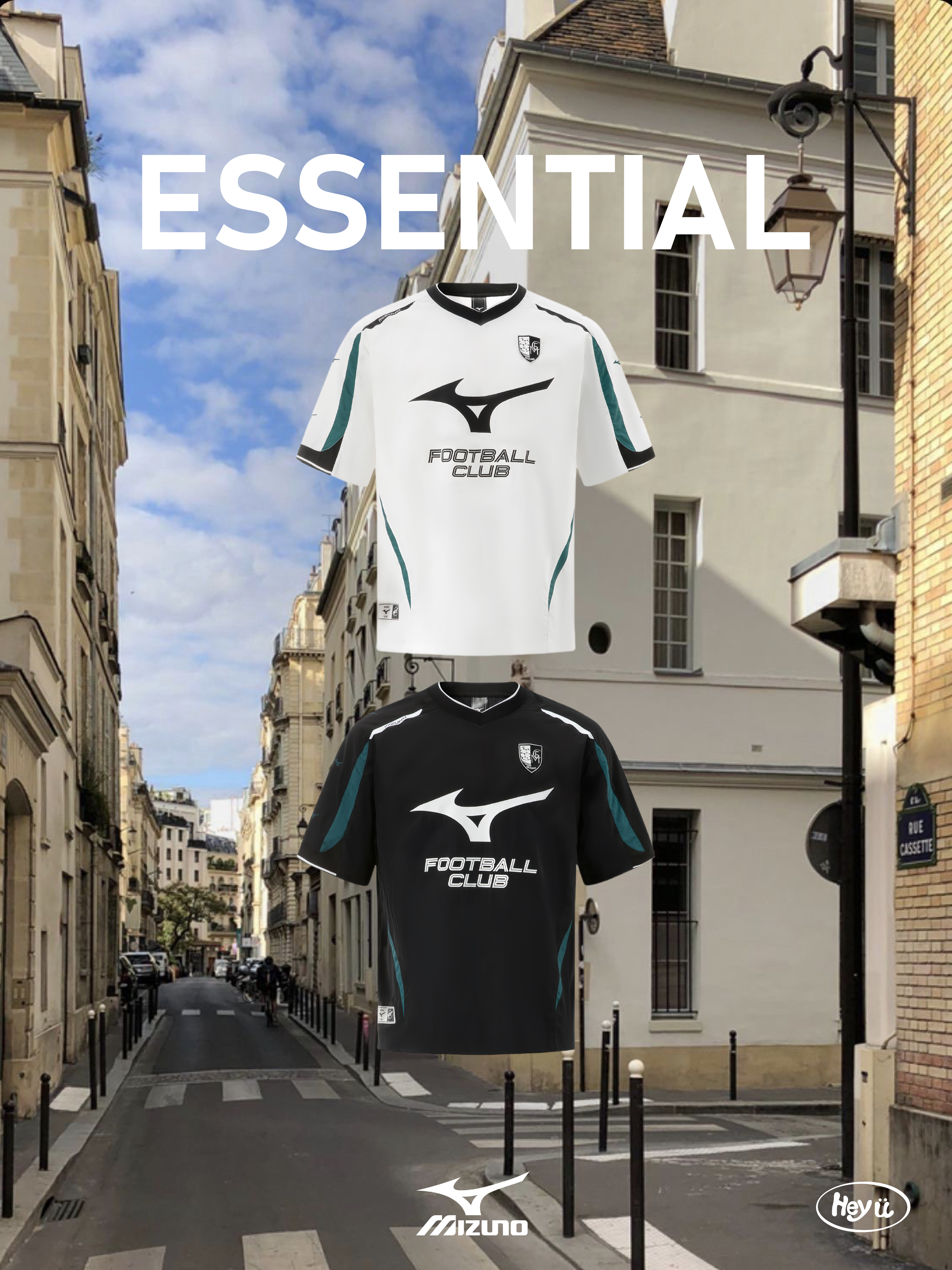 Mizuno Essential短袖(白/黑)