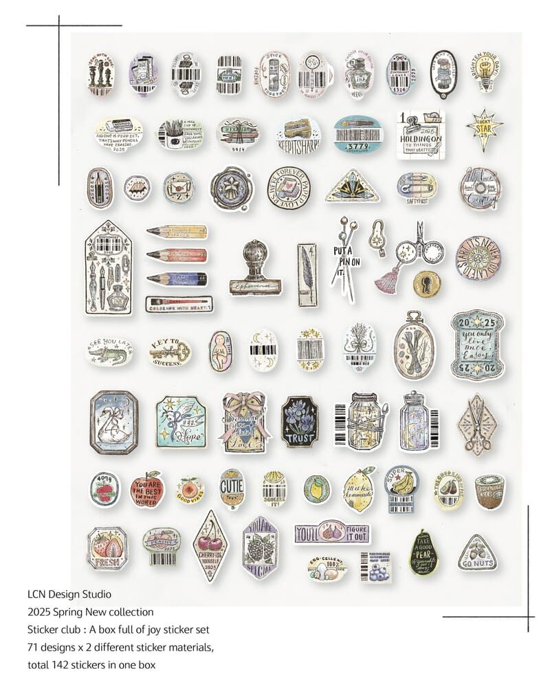 充滿歡樂的一箱 142枚貼紙組 貼紙俱樂部｜吉