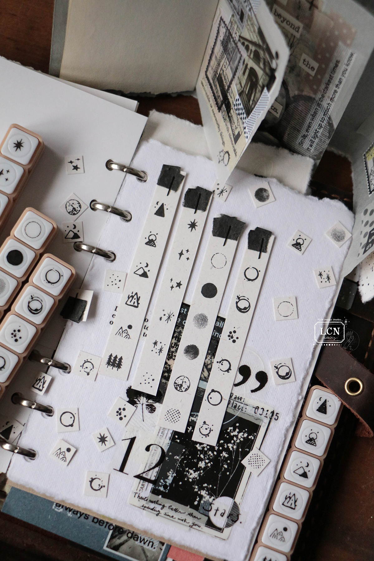 按鍵式連續印章 6枚迷你印章｜吉LCN