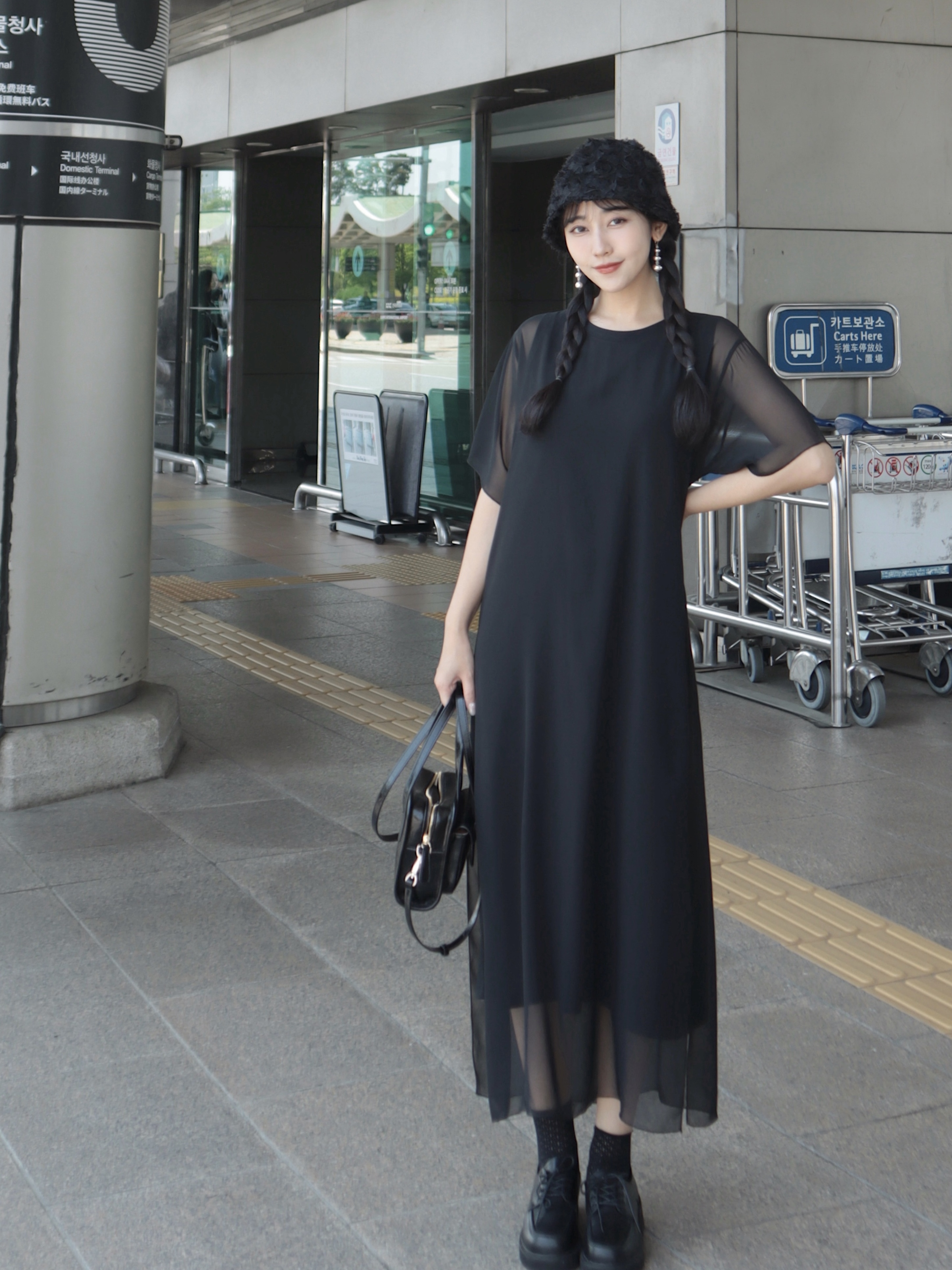 【包色專屬】may5124夏日晚風 質感超細柔透膚雪紡紗雙層懶人長洋 （自留推薦）