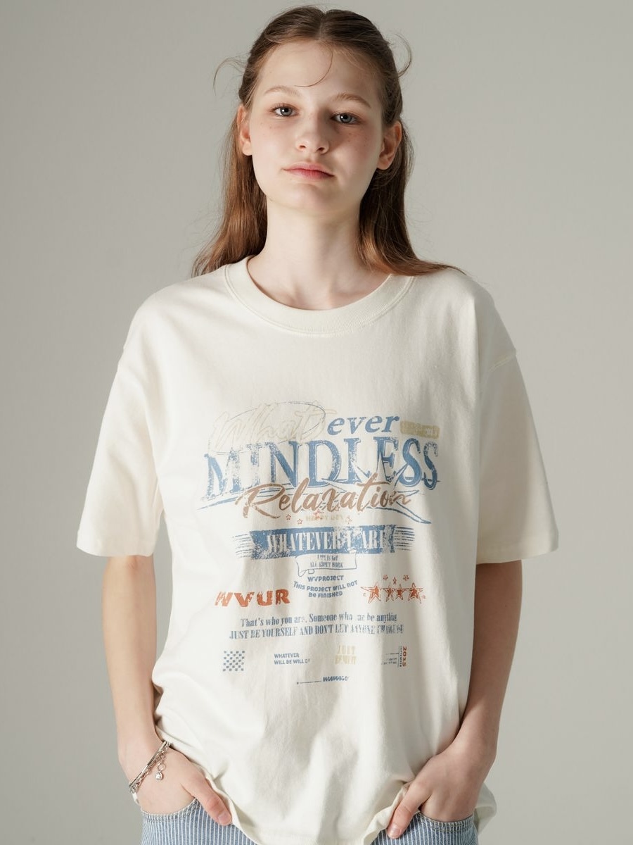 <預購> 韓國WV PROJECT Whatever復古感高磅純棉短T