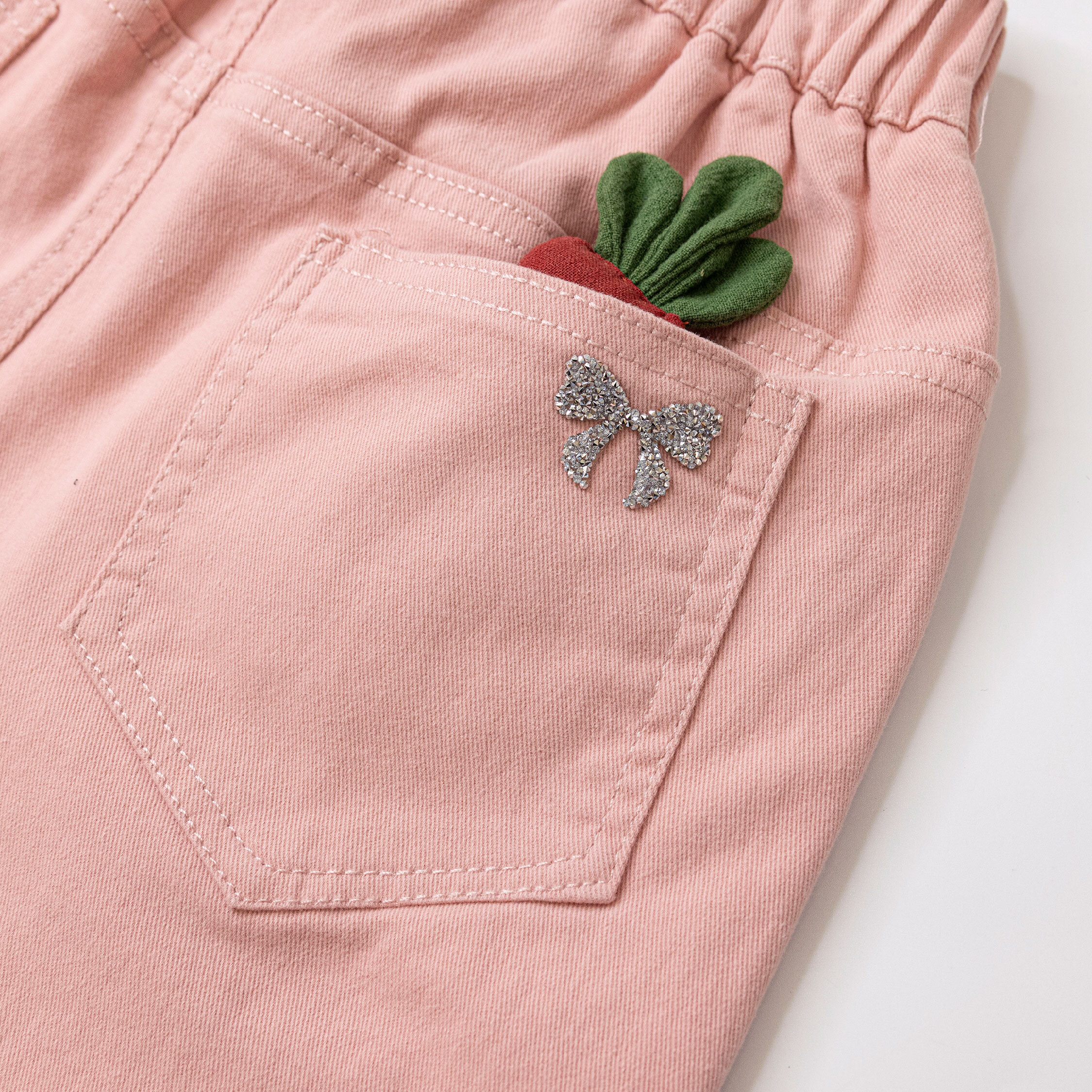 【H50544】閃閃蝴蝶結裝飾短褲