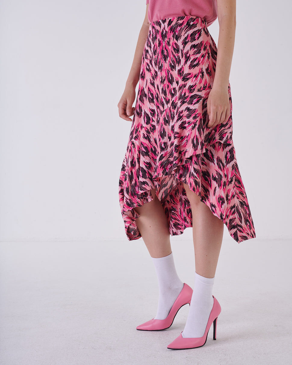 【Silvian Heach】甜美不規則豹紋裙