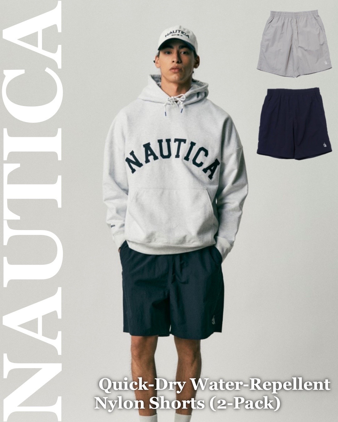 #現貨 NAUTICA 防潑水 透氣速乾 尼龍短褲 兩件組
