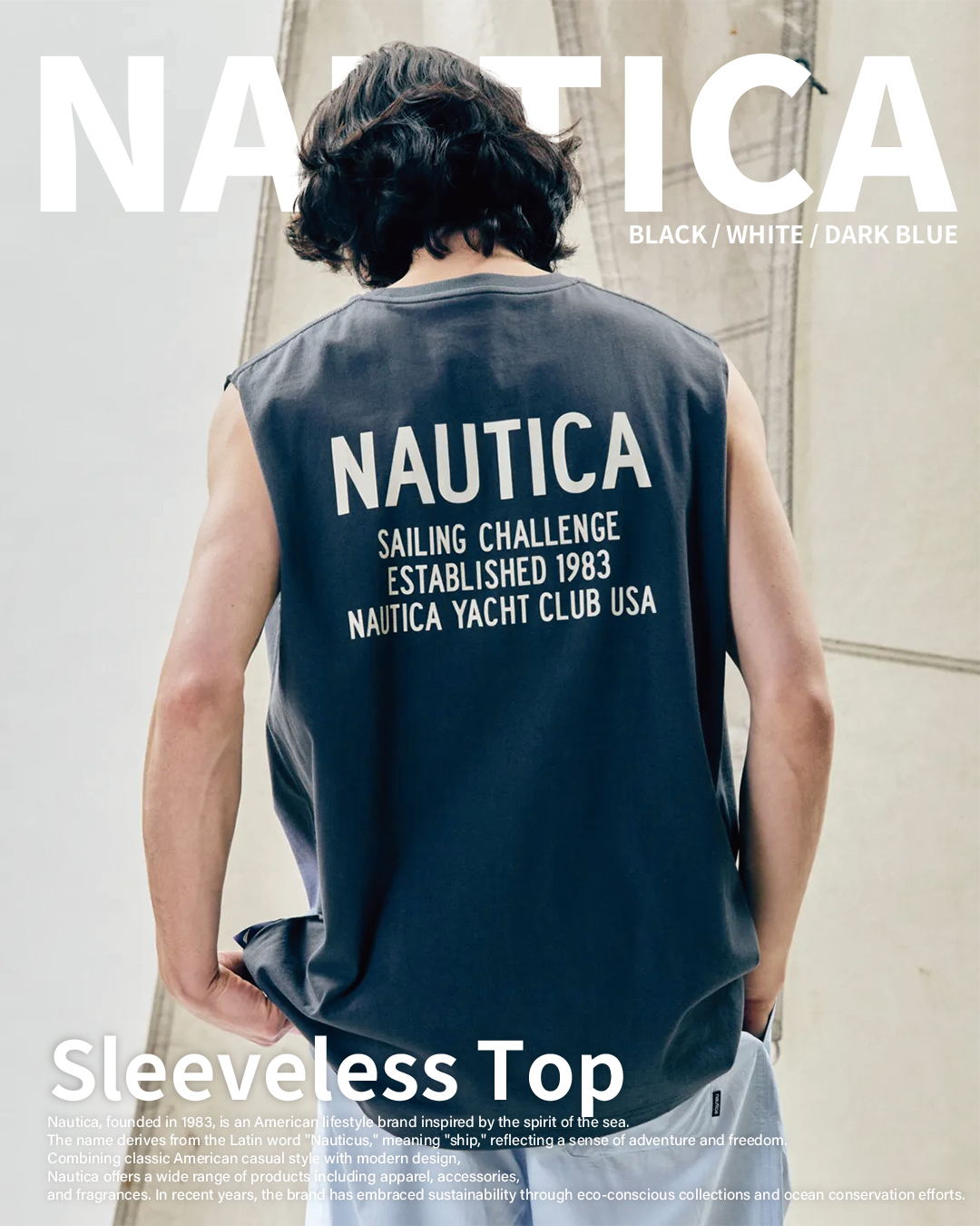 #韓國連線預購 NAUTICA 純棉 無袖背心 三色
