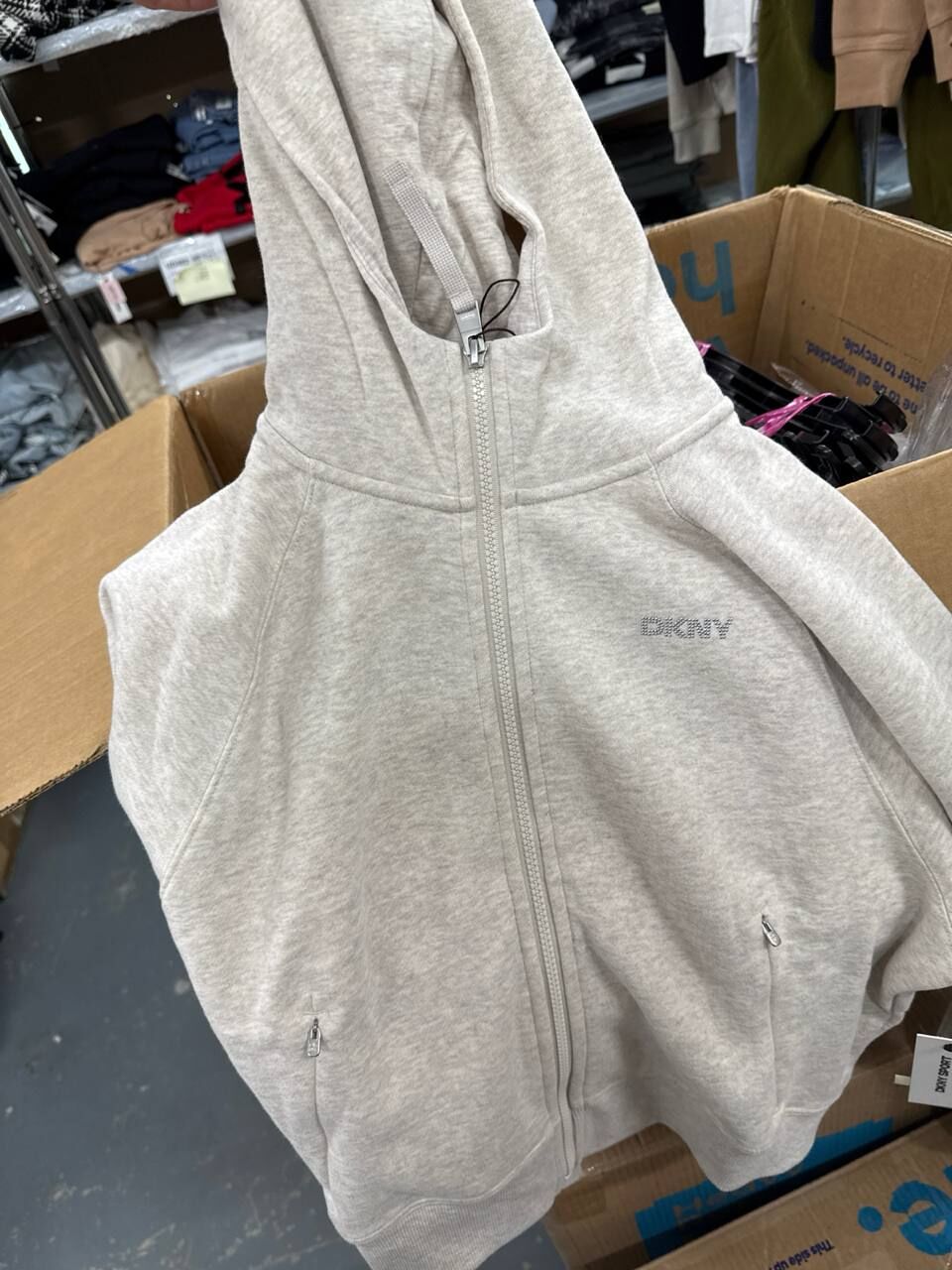 [S] DKNY CORTDO HTR MINI STUD FULL ZIP HOODIE, DP4J9560-9C6 (SD1315)
