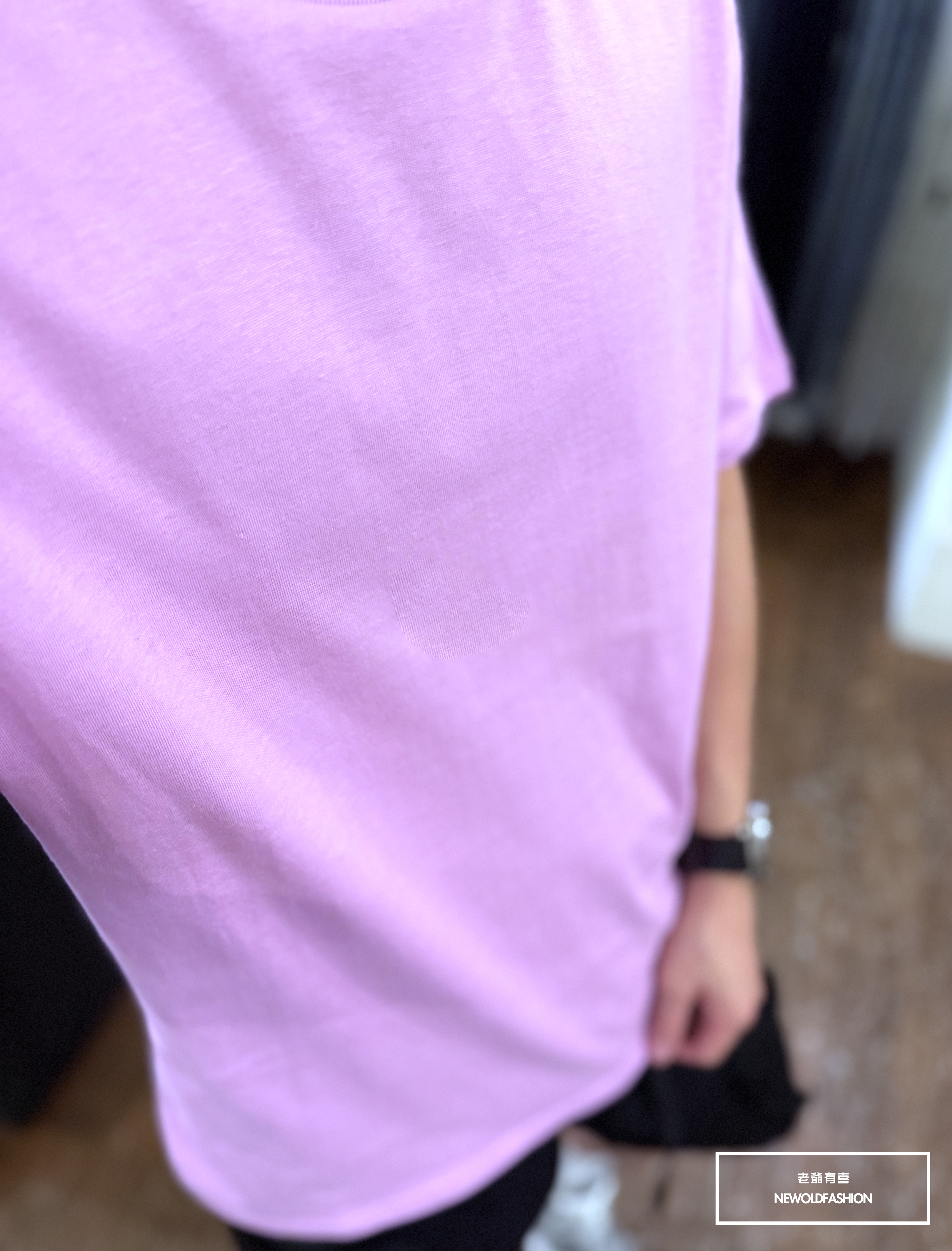 『熱銷到貨』重磅UPF50+超高防護係數素色短Ｔ恤-粉紫