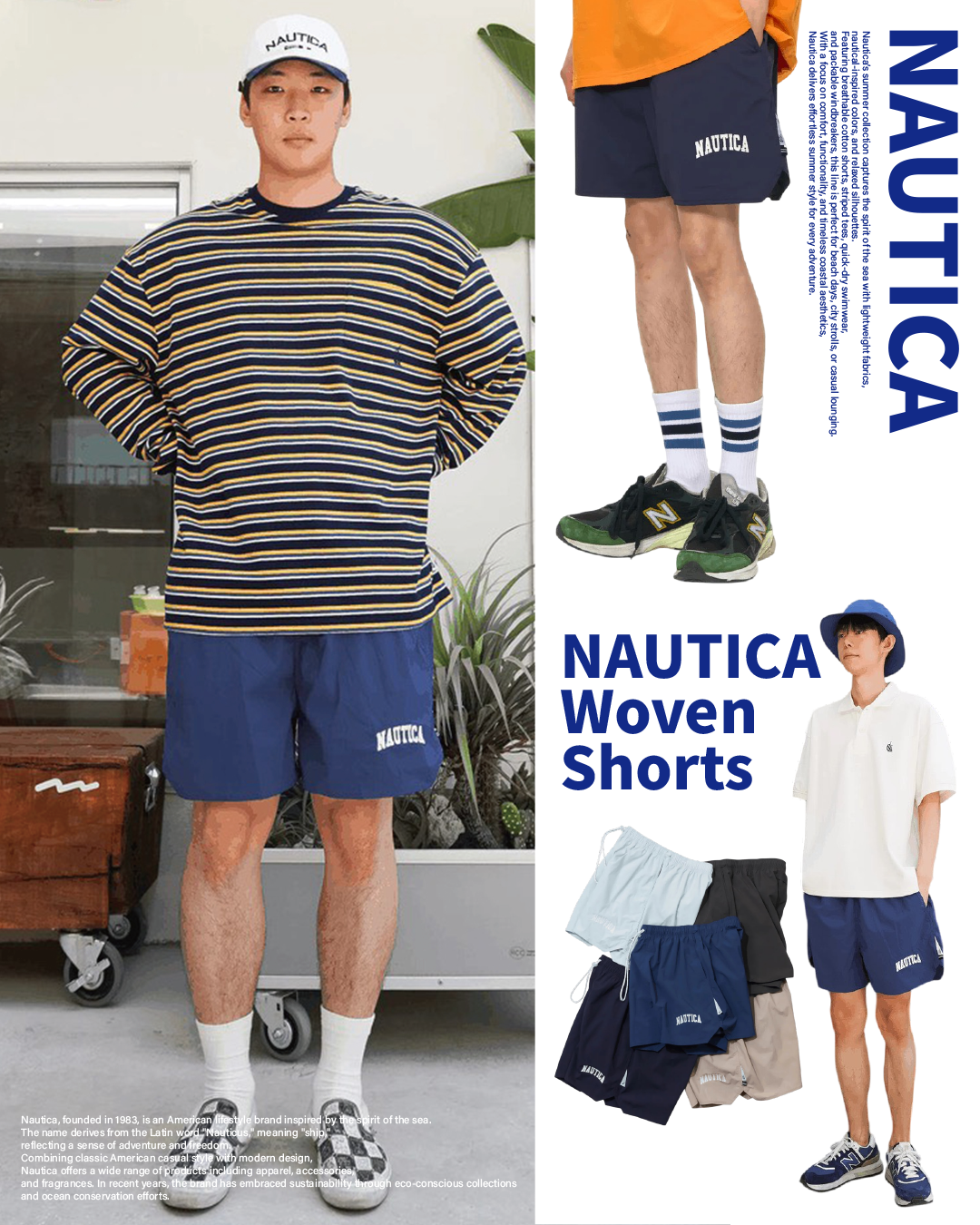 #韓國連線預購 NAUTICA 梭織短褲 膝上褲 五色