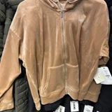 [S] DKNY PRALINE PLATINUM VELOUR RHINESTONE LOGO FULL ZIP, DP4J9233-EIZ (SD1333)