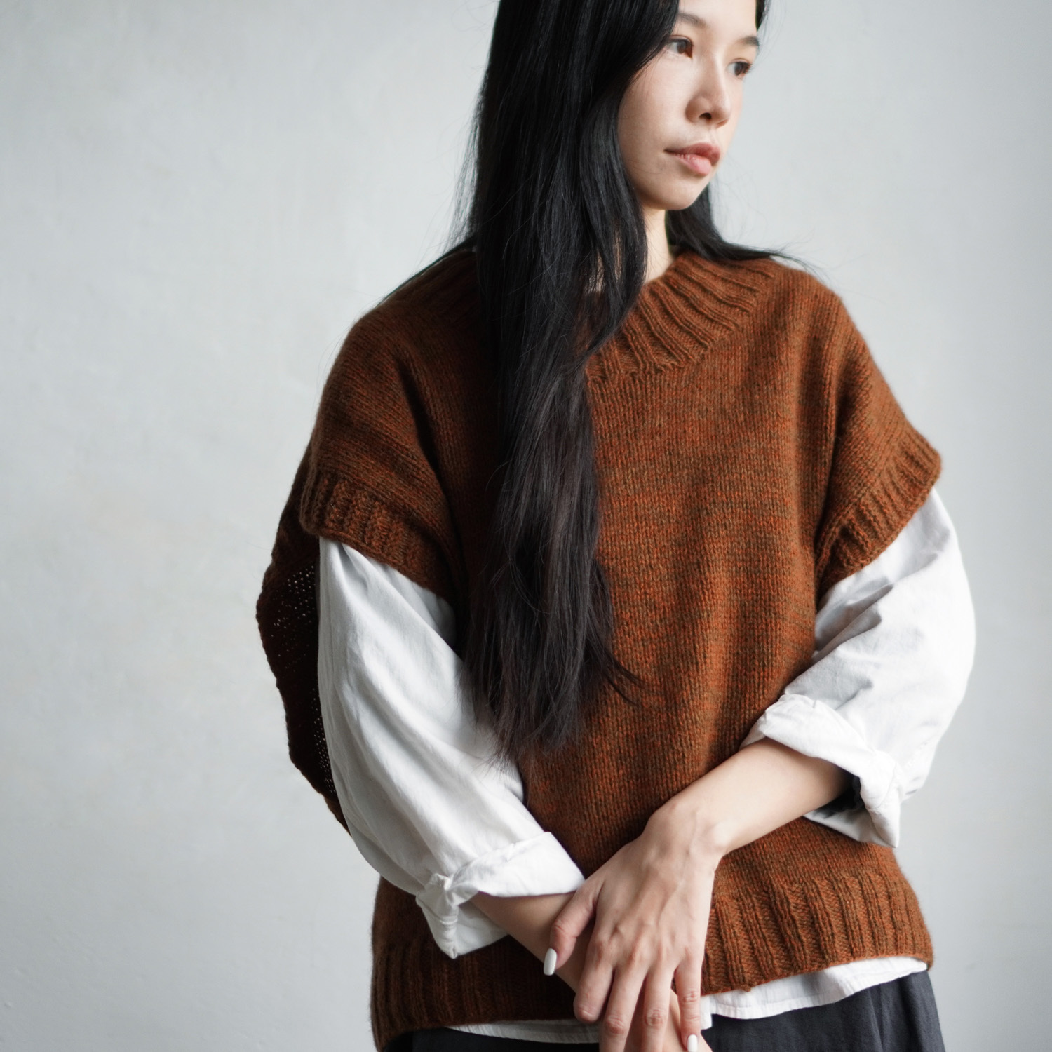 【美品】ARGUE COCOON COAT VEST Cocoon Chokki Kit｜Noriko Ichikawa