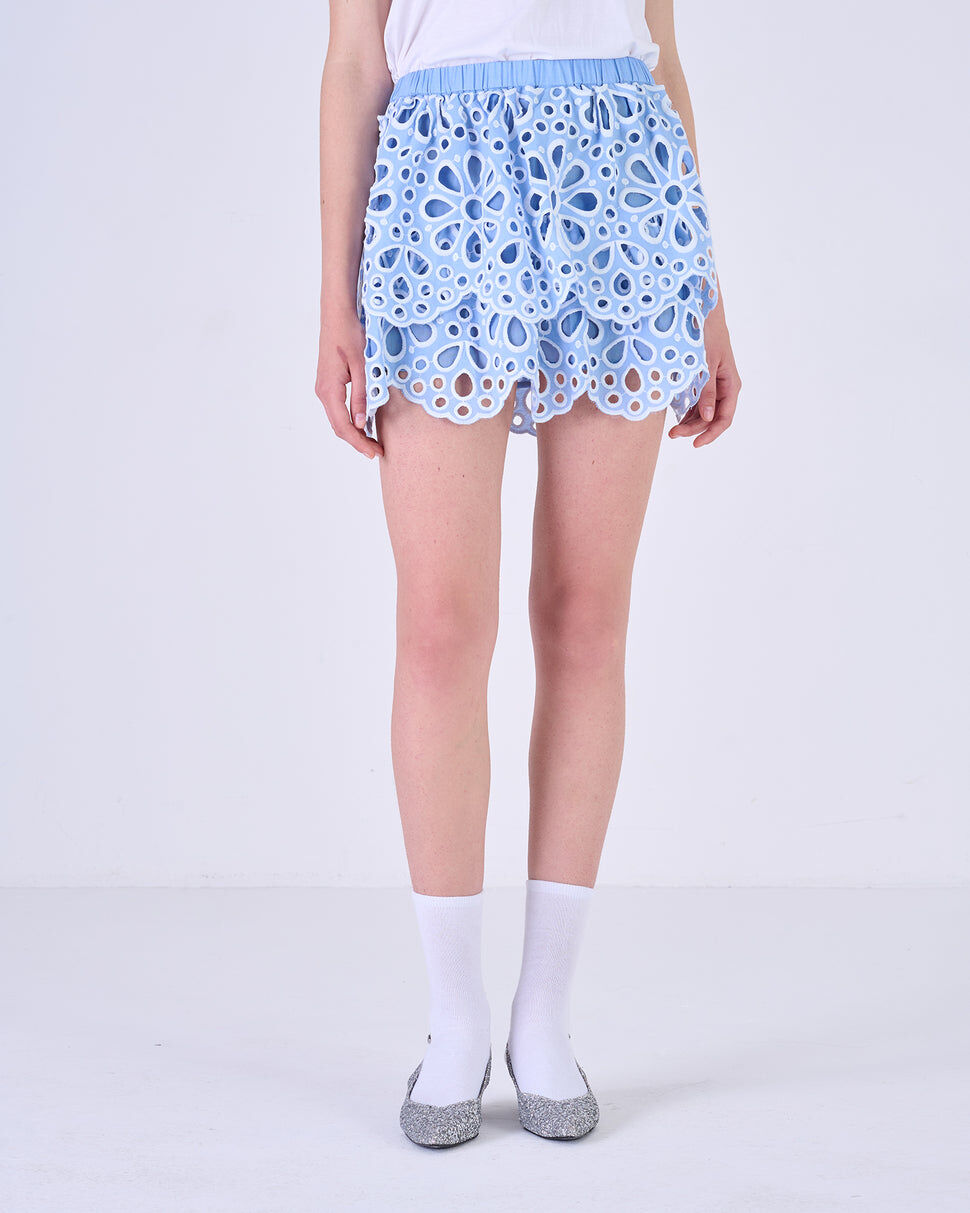 【Silvian Heach】蕾絲簍空花短裙