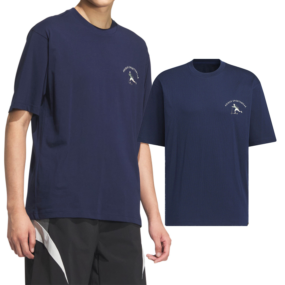 Adidas GFX SS Tee 男款 黑色 三葉草 愛迪達 印花 寬鬆 棉質 圓領 運動 短袖 JL6060