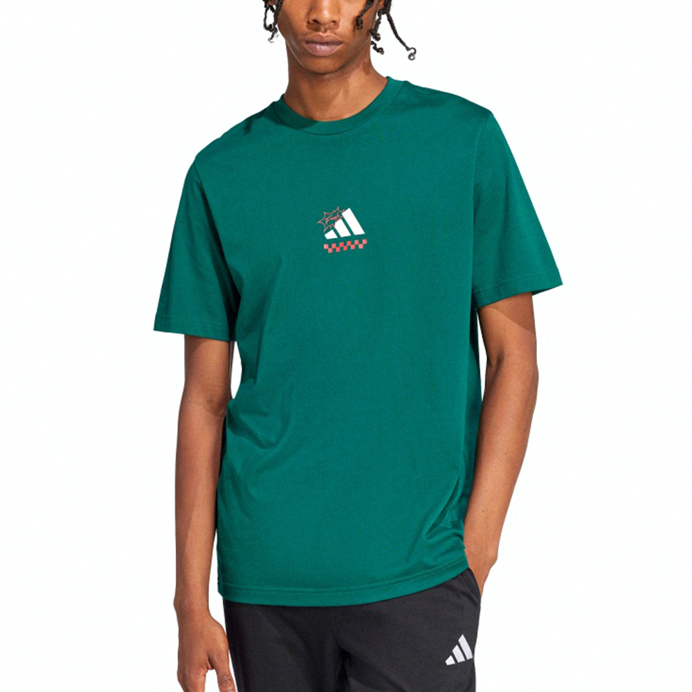 Adidas M L Pizza Tee 男款 女款 綠色 三葉草 愛迪達 圓領 運動 短袖 JJ4017