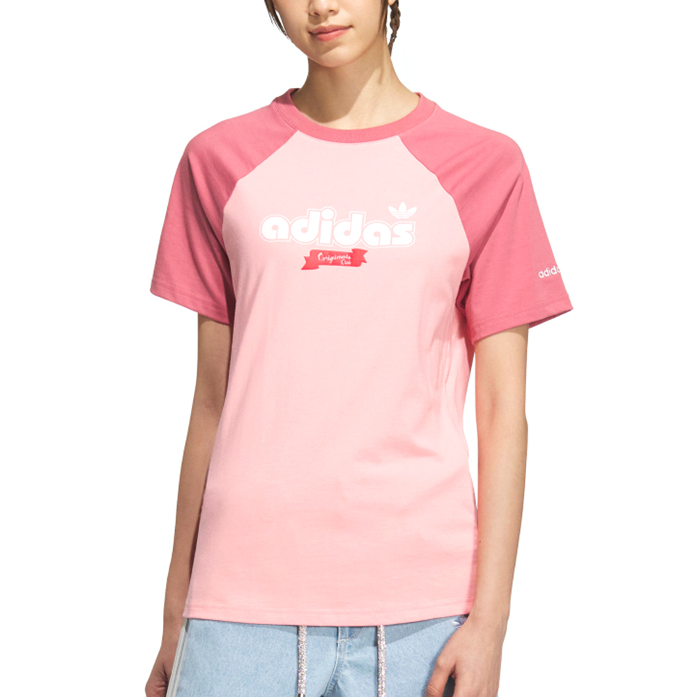 Adidas SC GFX S Tee W2 女款 粉色 三葉草 愛迪達 純棉 寬鬆 休閒 上衣 短袖 JV9250