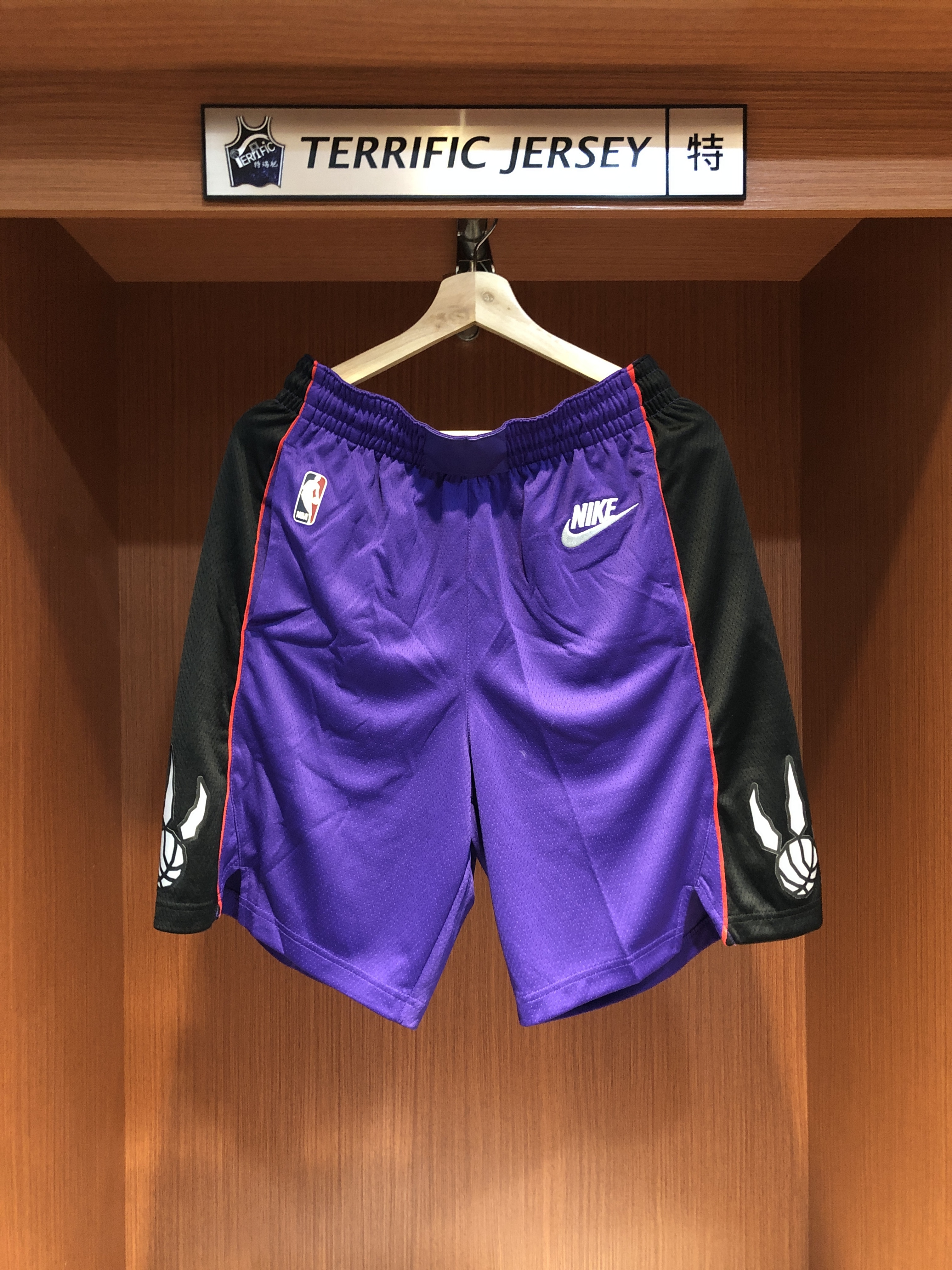 NBA球褲 Toronto Raptors 多倫多暴龍復古紫球褲 HWC Nike Swingman Shorts 球迷版 有口袋 全新