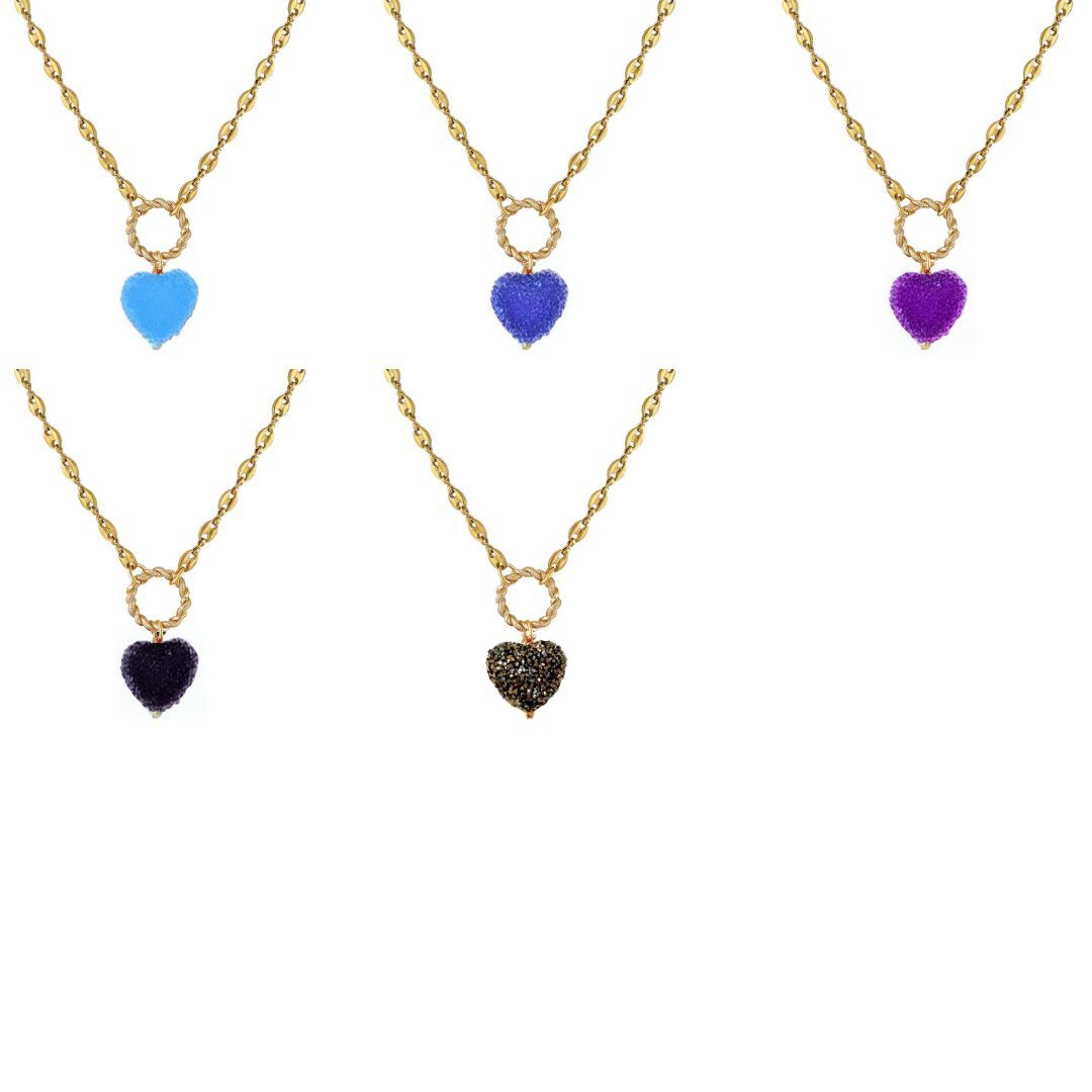 1MY1122-074 MAYOL 希臘全人手製飾品 糖果心形吊飾指環鍊 (A-K11-E)