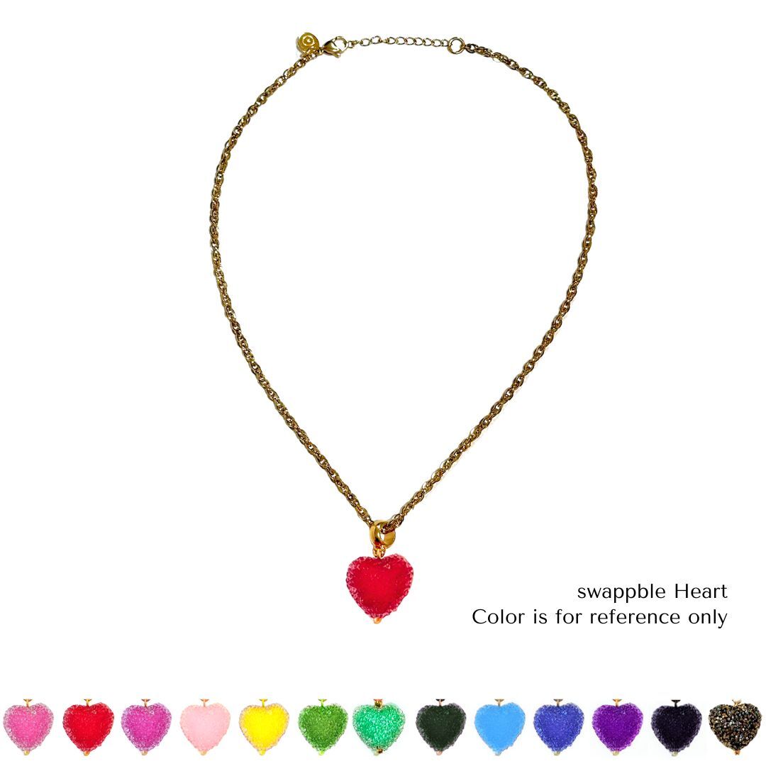 1MY1122-076 MAYOL 希臘全人手製飾品 糖果心形吊飾單層素鍊 - 心形可換 (A-K11-E)